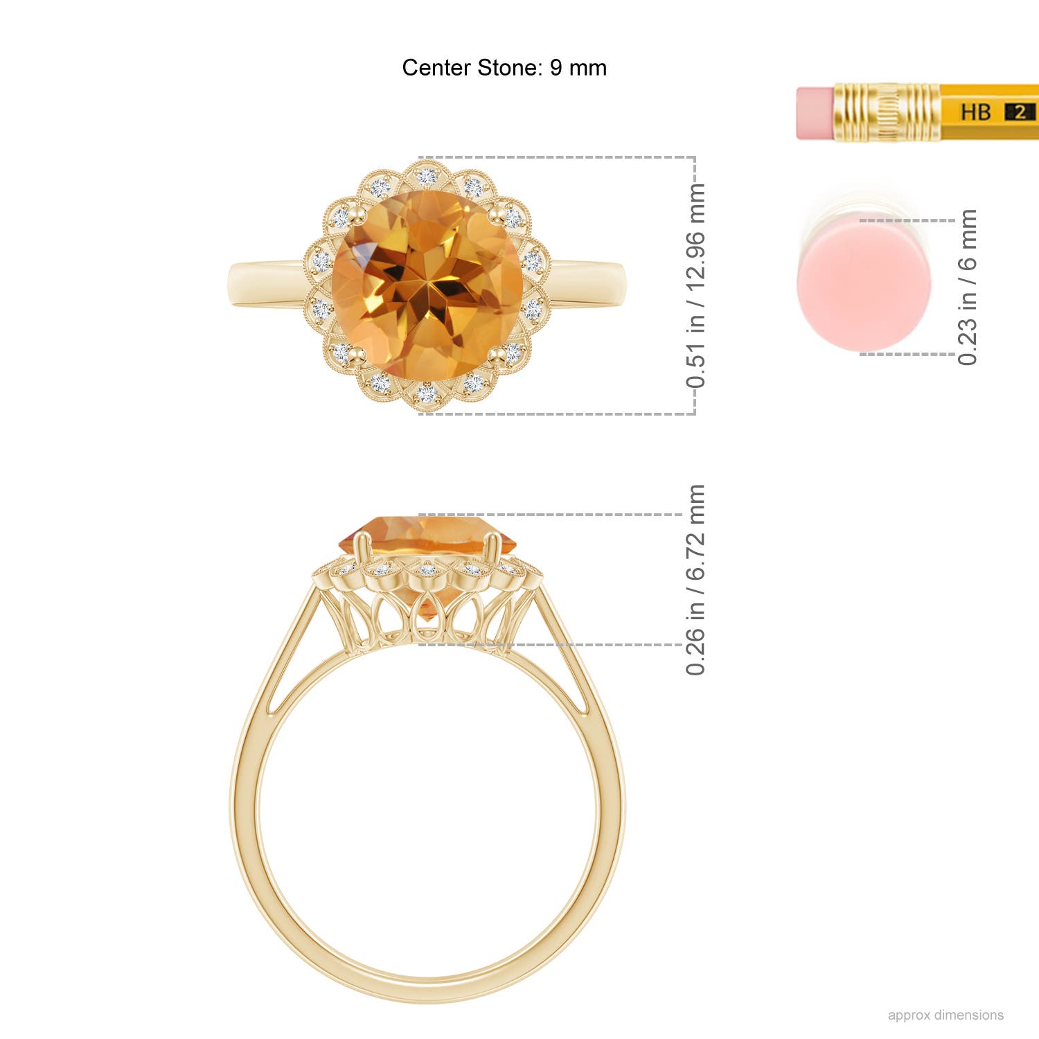 AA - Citrine / 2.17 CT / 14 KT Yellow Gold