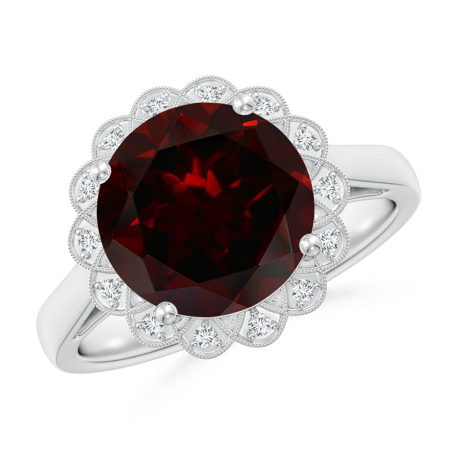 A - Garnet / 4.58 CT / 14 KT White Gold