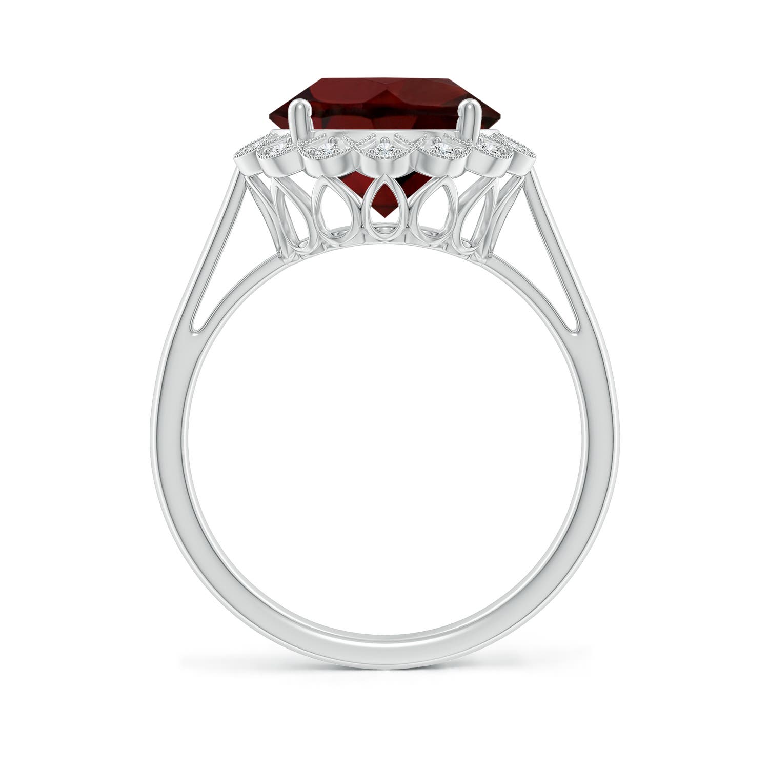 AA - Garnet / 4.58 CT / 14 KT White Gold