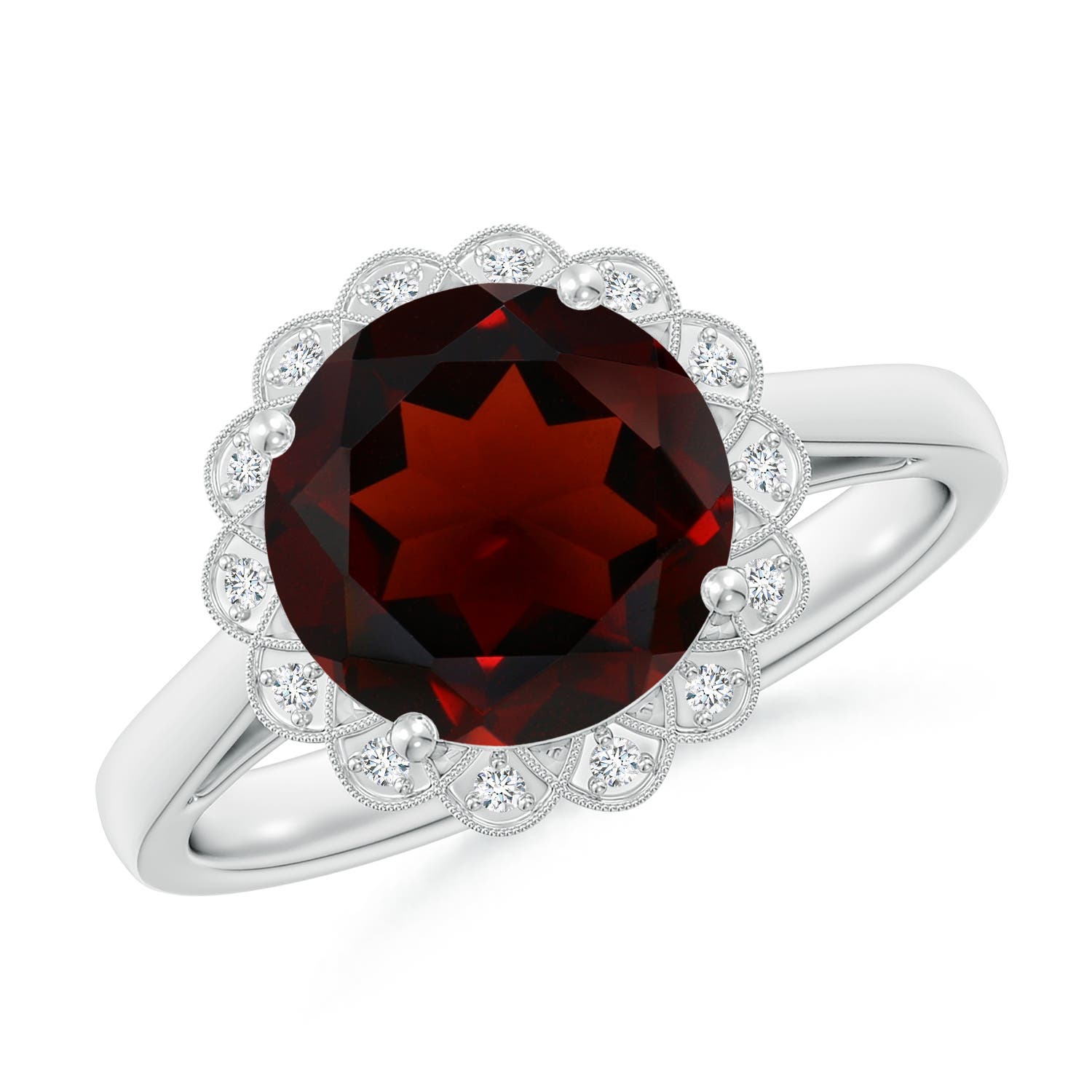 AA - Garnet / 3.27 CT / 14 KT White Gold