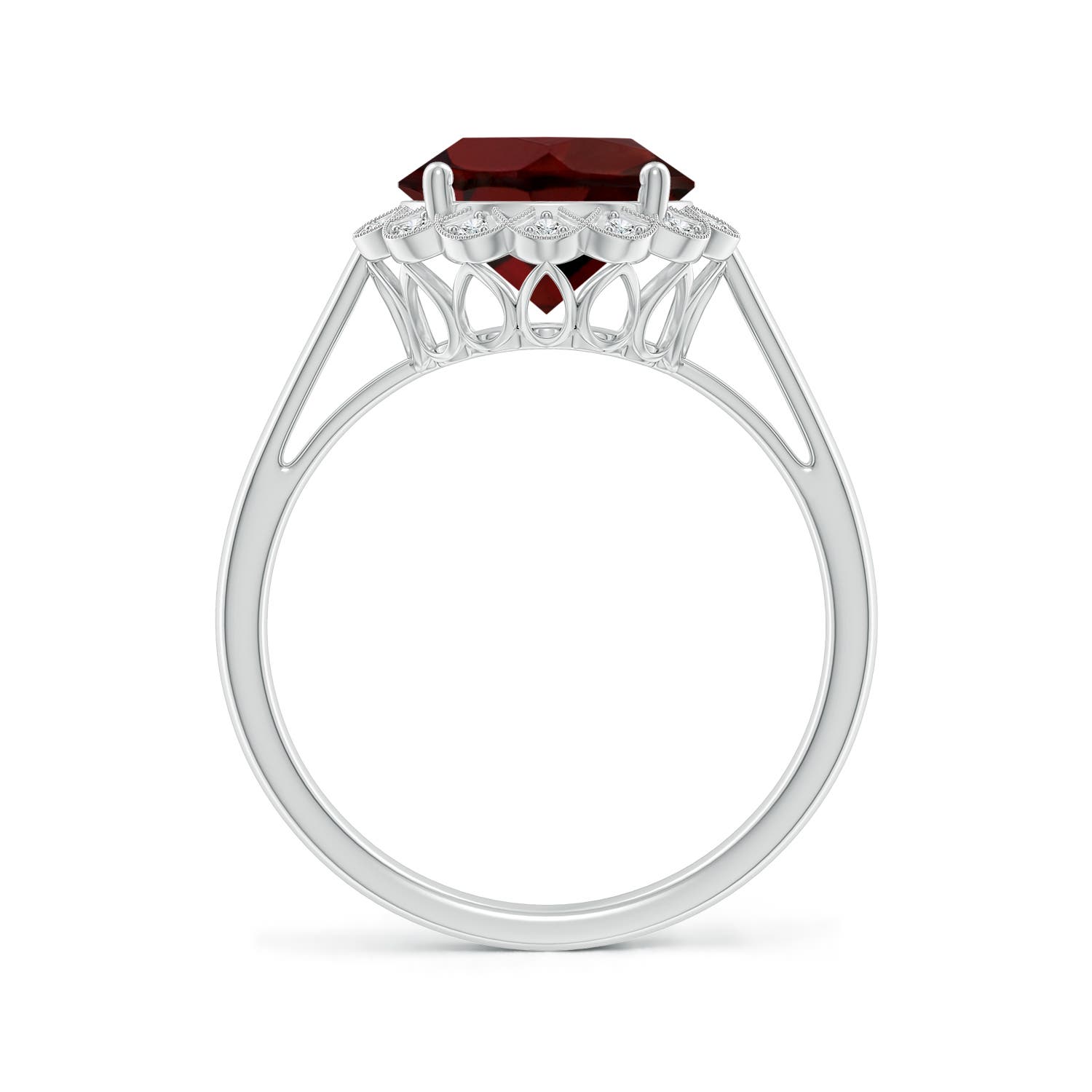 AA - Garnet / 3.27 CT / 14 KT White Gold