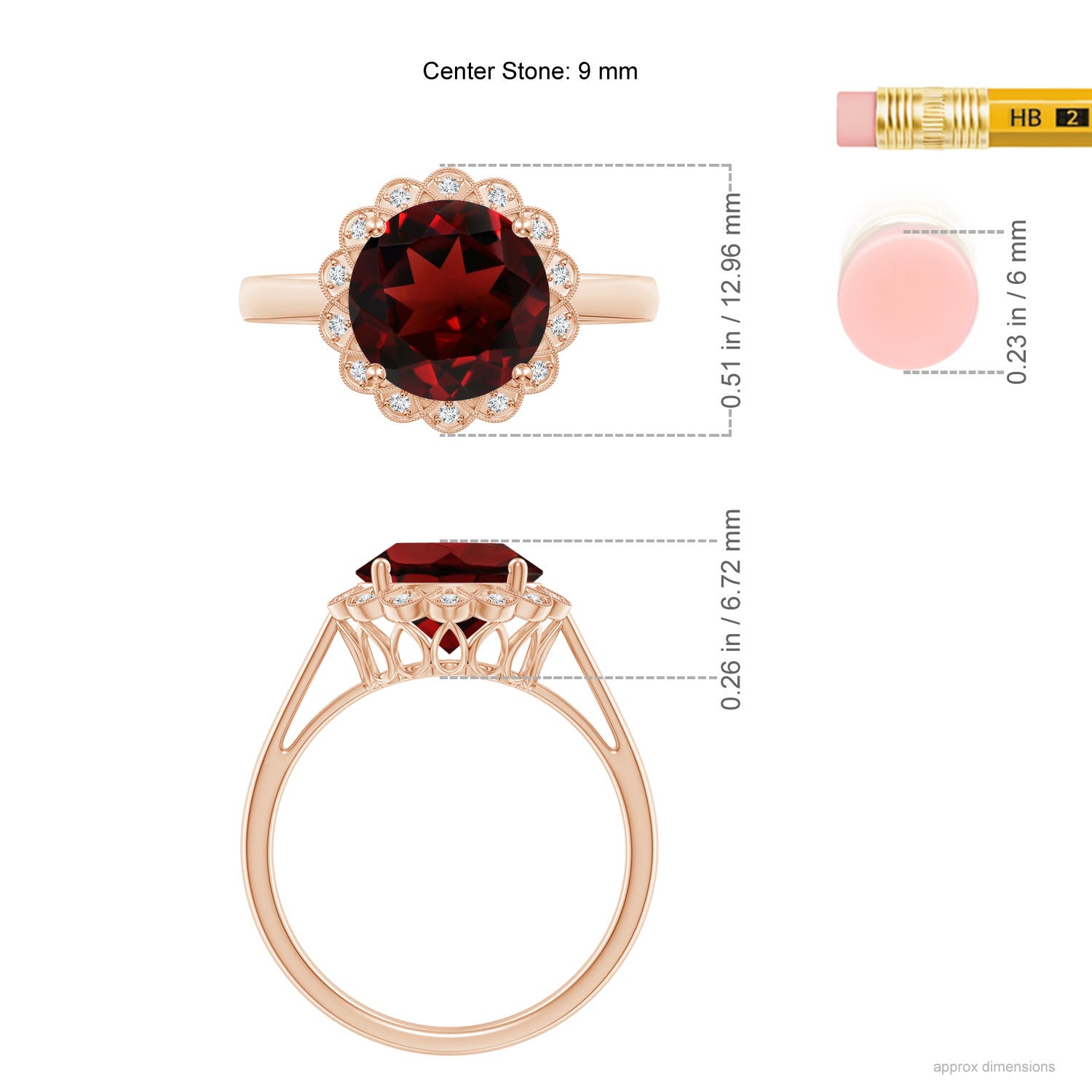 AAA - Garnet / 3.27 CT / 14 KT Rose Gold