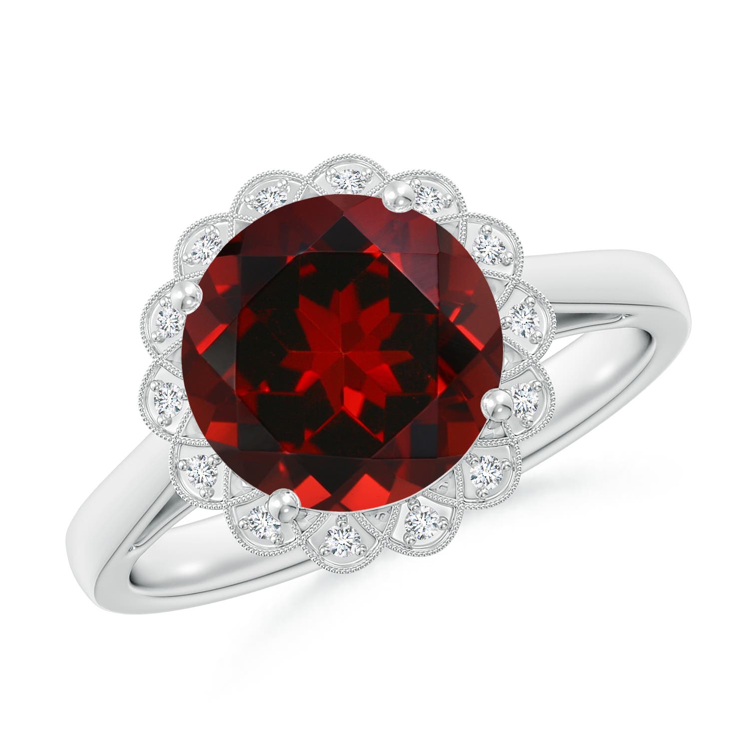 AAAA - Garnet / 3.27 CT / 14 KT White Gold