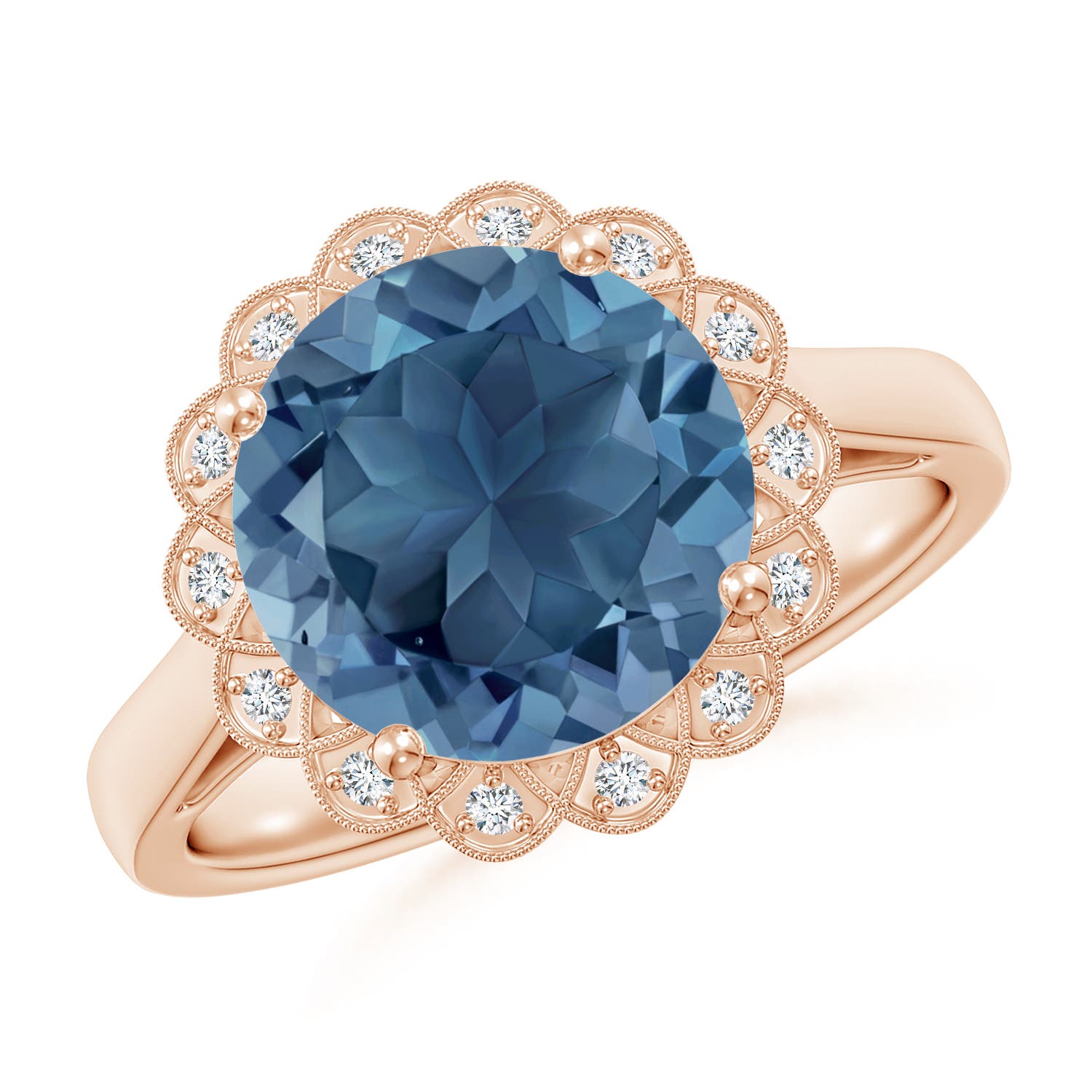 A - London Blue Topaz / 4.28 CT / 14 KT Rose Gold