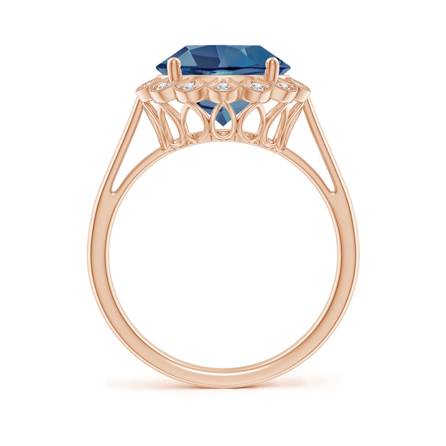 A - London Blue Topaz / 4.28 CT / 14 KT Rose Gold