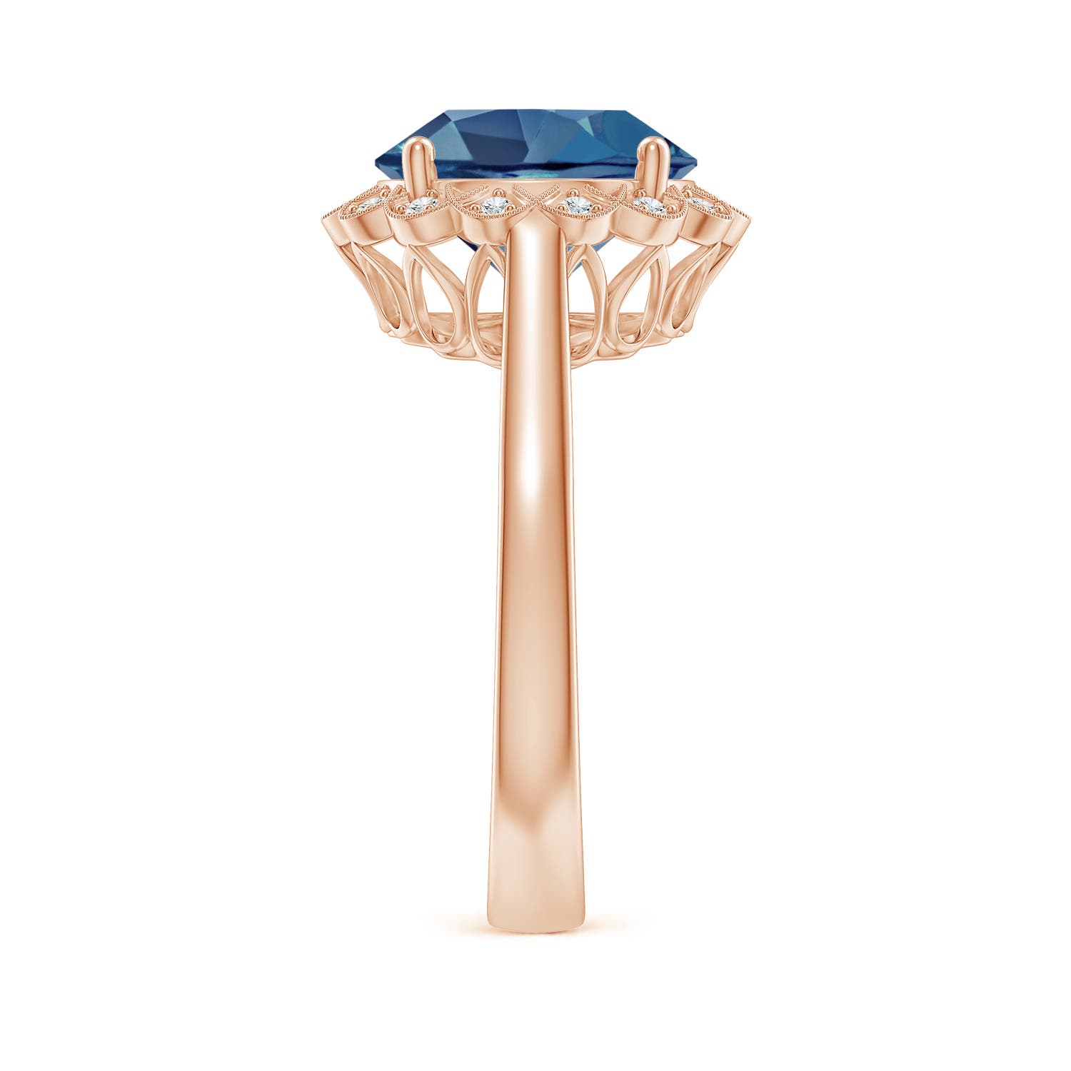 A - London Blue Topaz / 4.28 CT / 14 KT Rose Gold