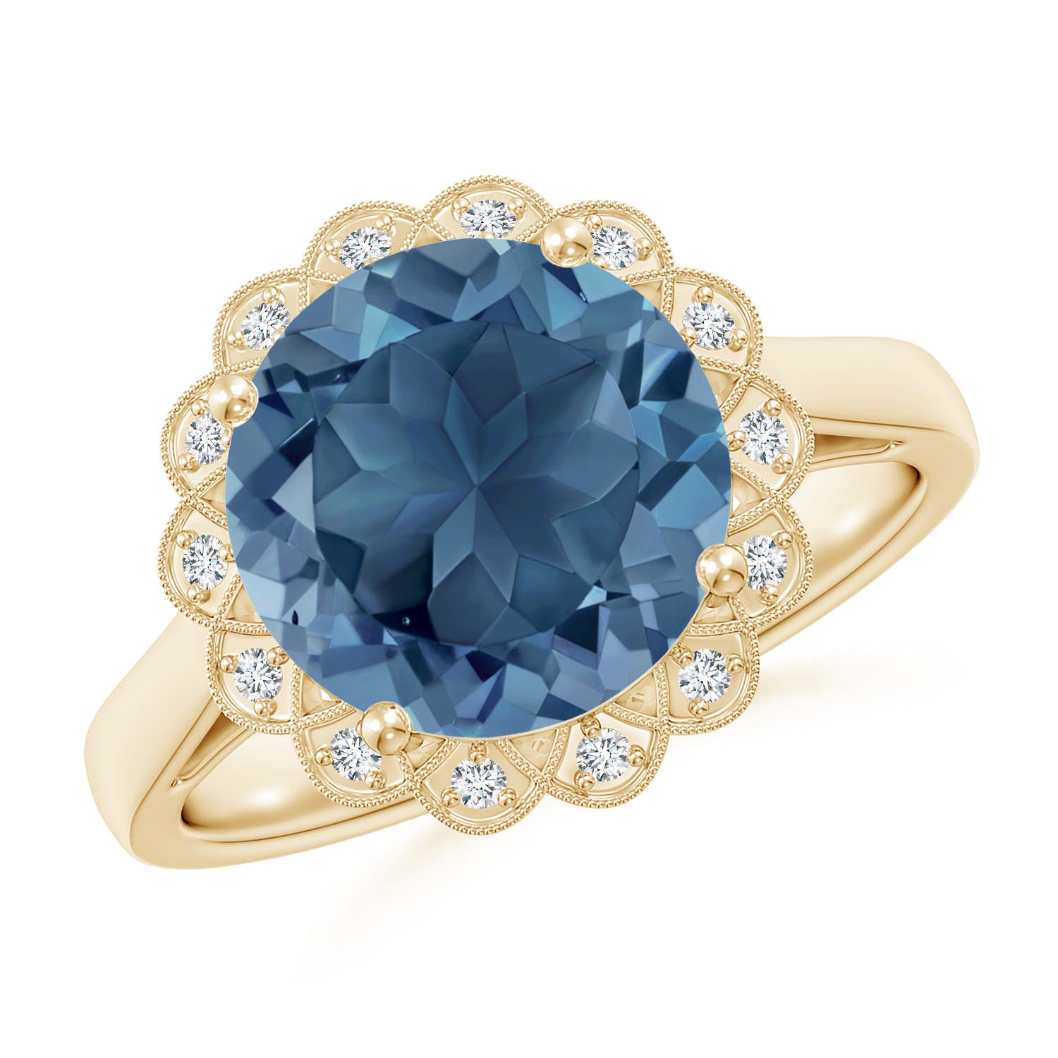 A - London Blue Topaz / 4.28 CT / 14 KT Yellow Gold