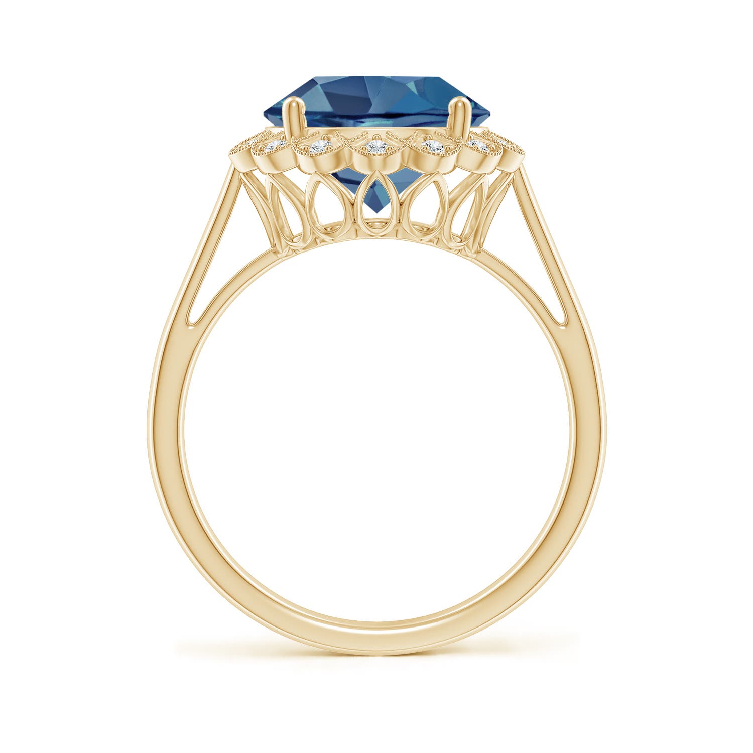 A - London Blue Topaz / 4.28 CT / 14 KT Yellow Gold