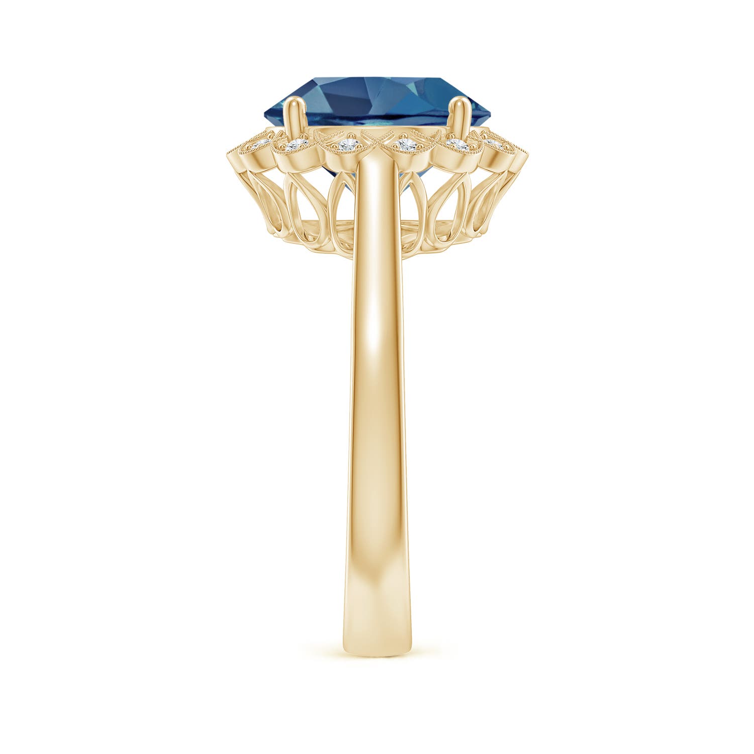 A - London Blue Topaz / 4.28 CT / 14 KT Yellow Gold