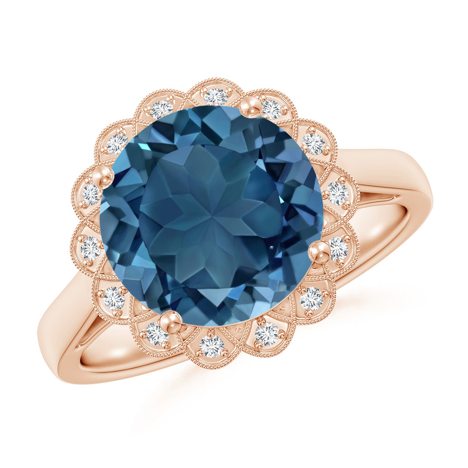 AA - London Blue Topaz / 4.28 CT / 14 KT Rose Gold