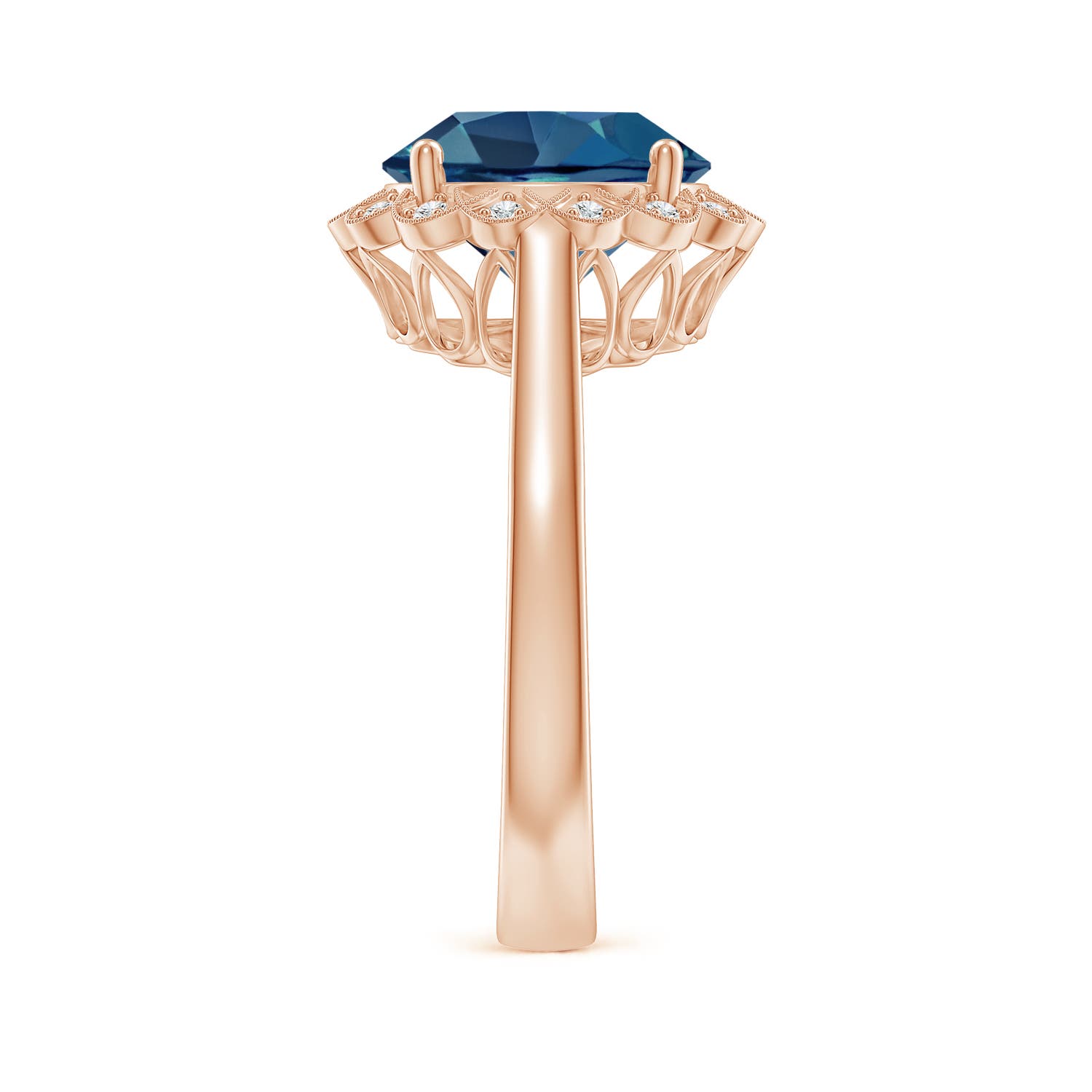 AA - London Blue Topaz / 4.28 CT / 14 KT Rose Gold