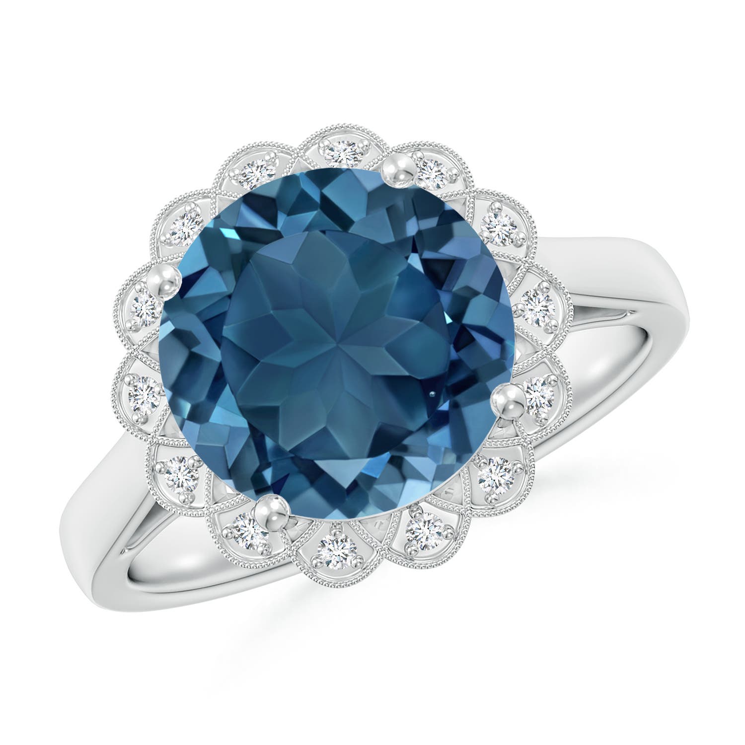 AA - London Blue Topaz / 4.28 CT / 14 KT White Gold