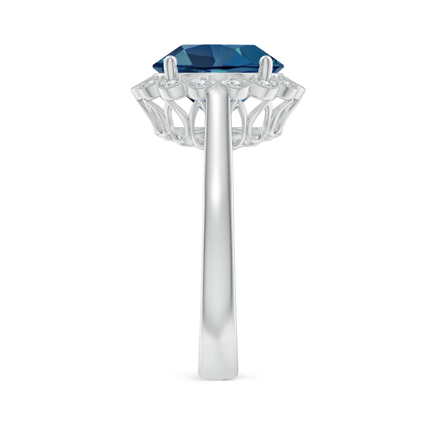 AA - London Blue Topaz / 4.28 CT / 14 KT White Gold