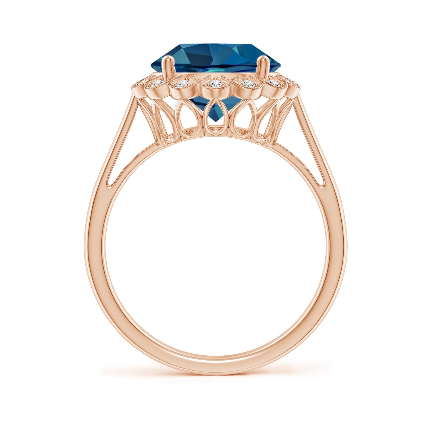 AAA - London Blue Topaz / 4.28 CT / 14 KT Rose Gold