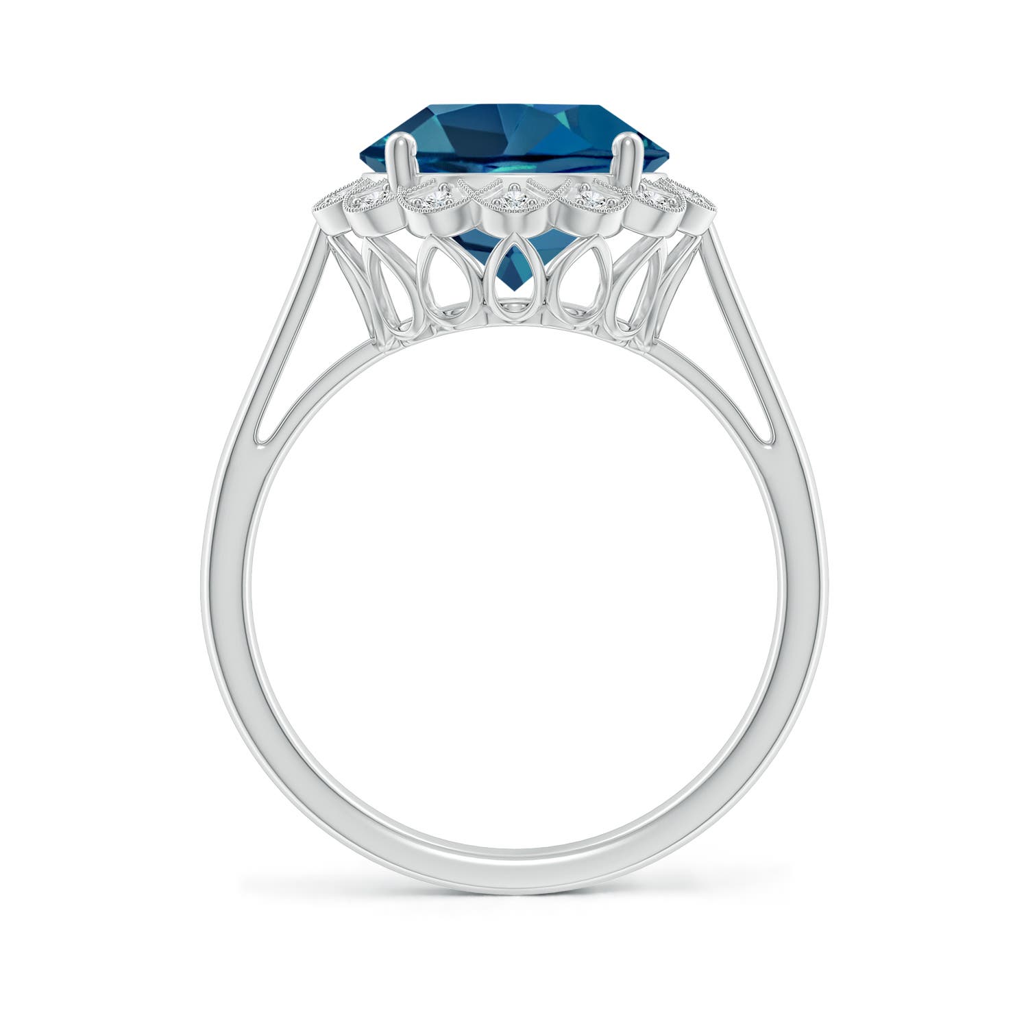 AAA - London Blue Topaz / 4.28 CT / 14 KT White Gold