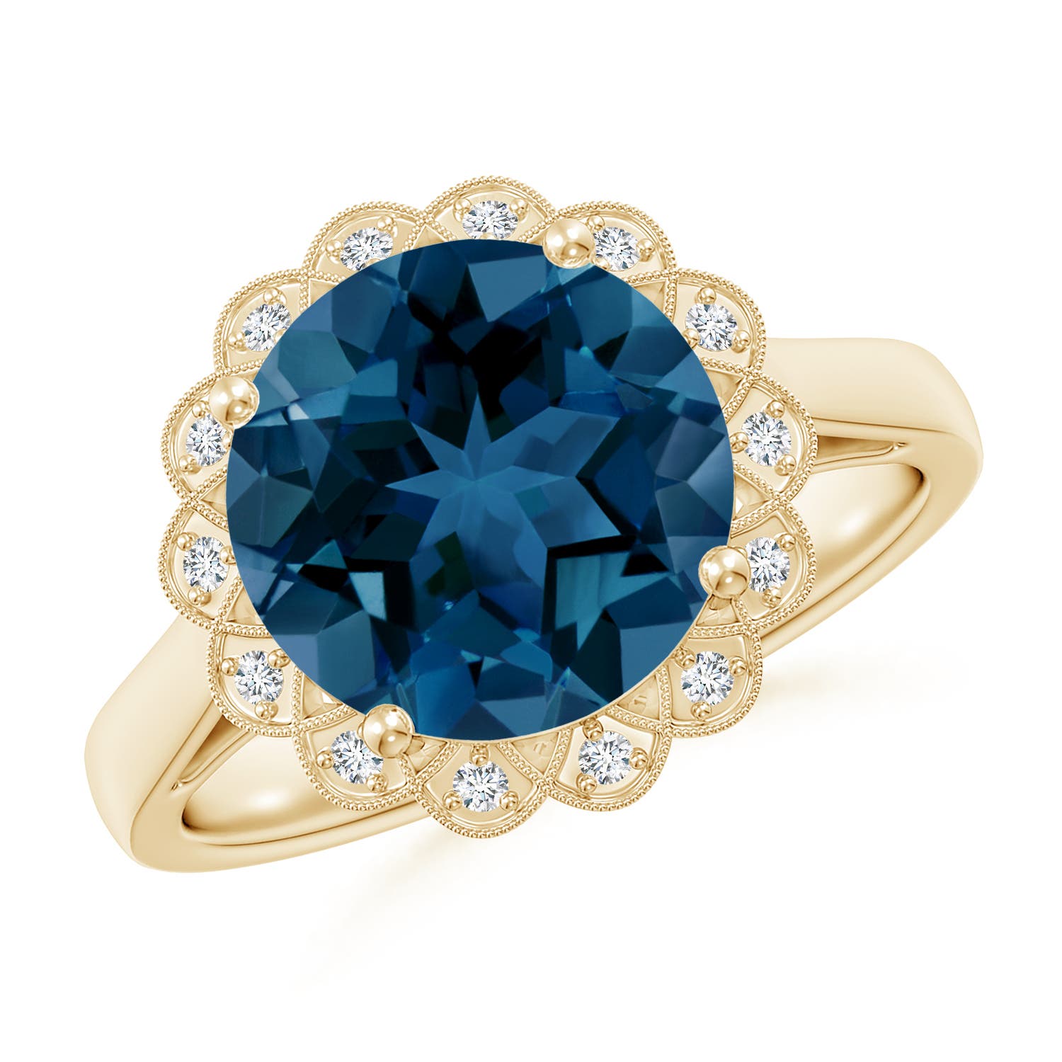 AAA - London Blue Topaz / 4.28 CT / 14 KT Yellow Gold