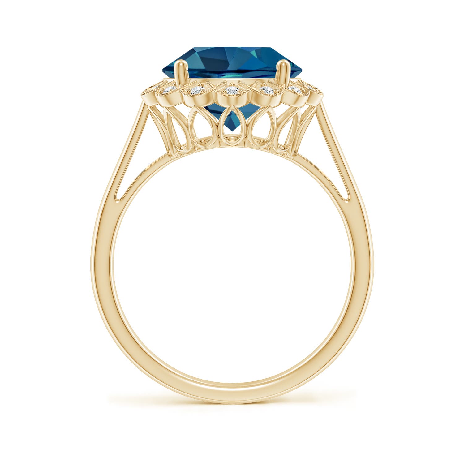 AAA - London Blue Topaz / 4.28 CT / 14 KT Yellow Gold