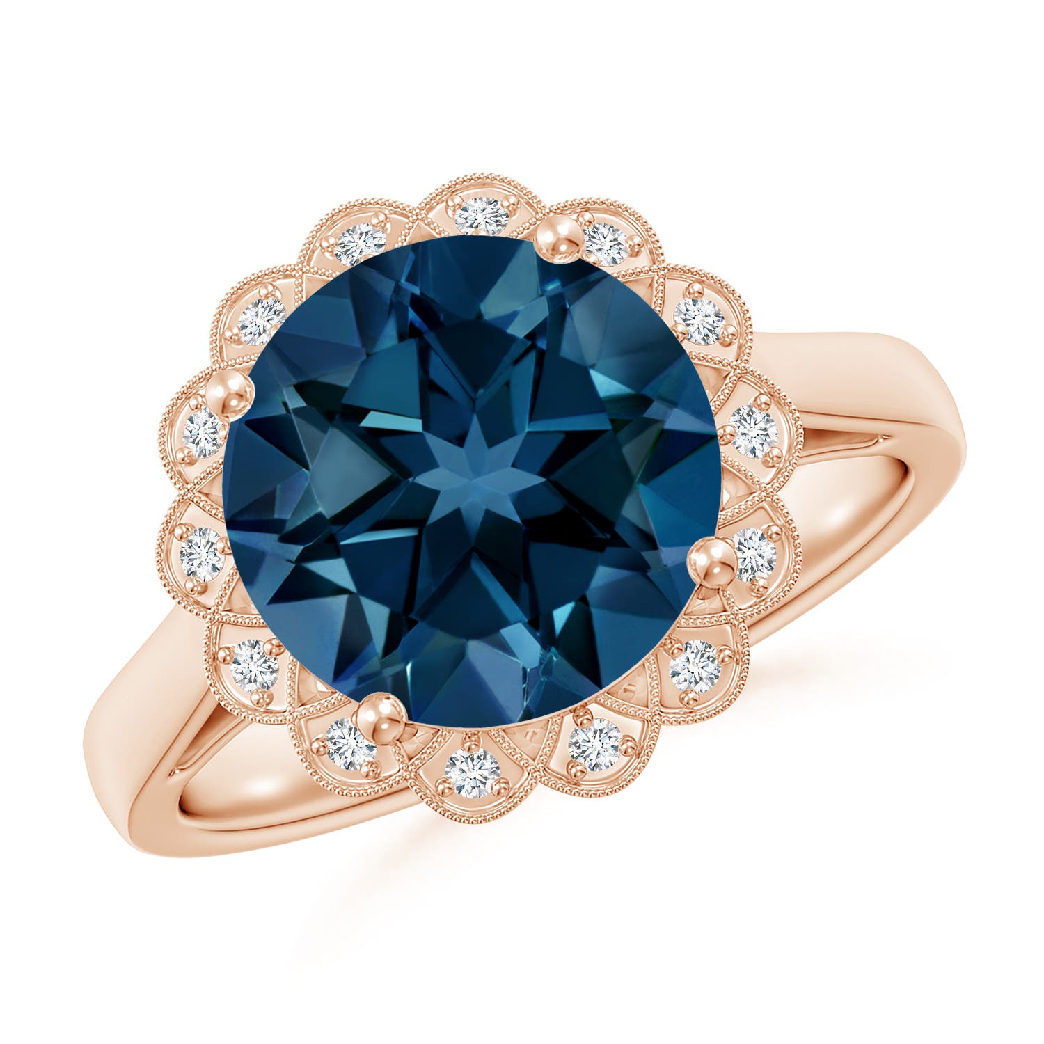 AAAA - London Blue Topaz / 4.28 CT / 14 KT Rose Gold