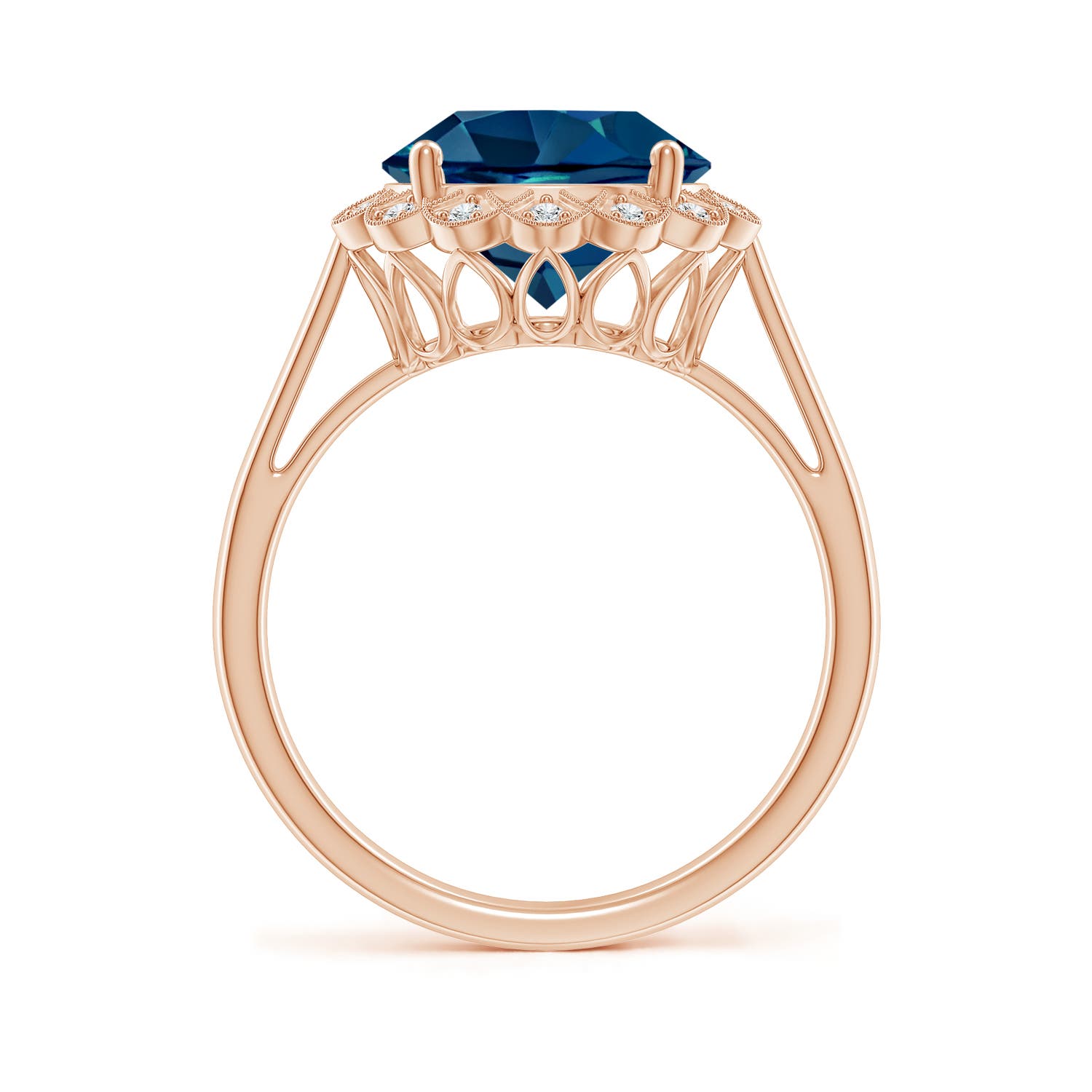 AAAA - London Blue Topaz / 4.28 CT / 14 KT Rose Gold