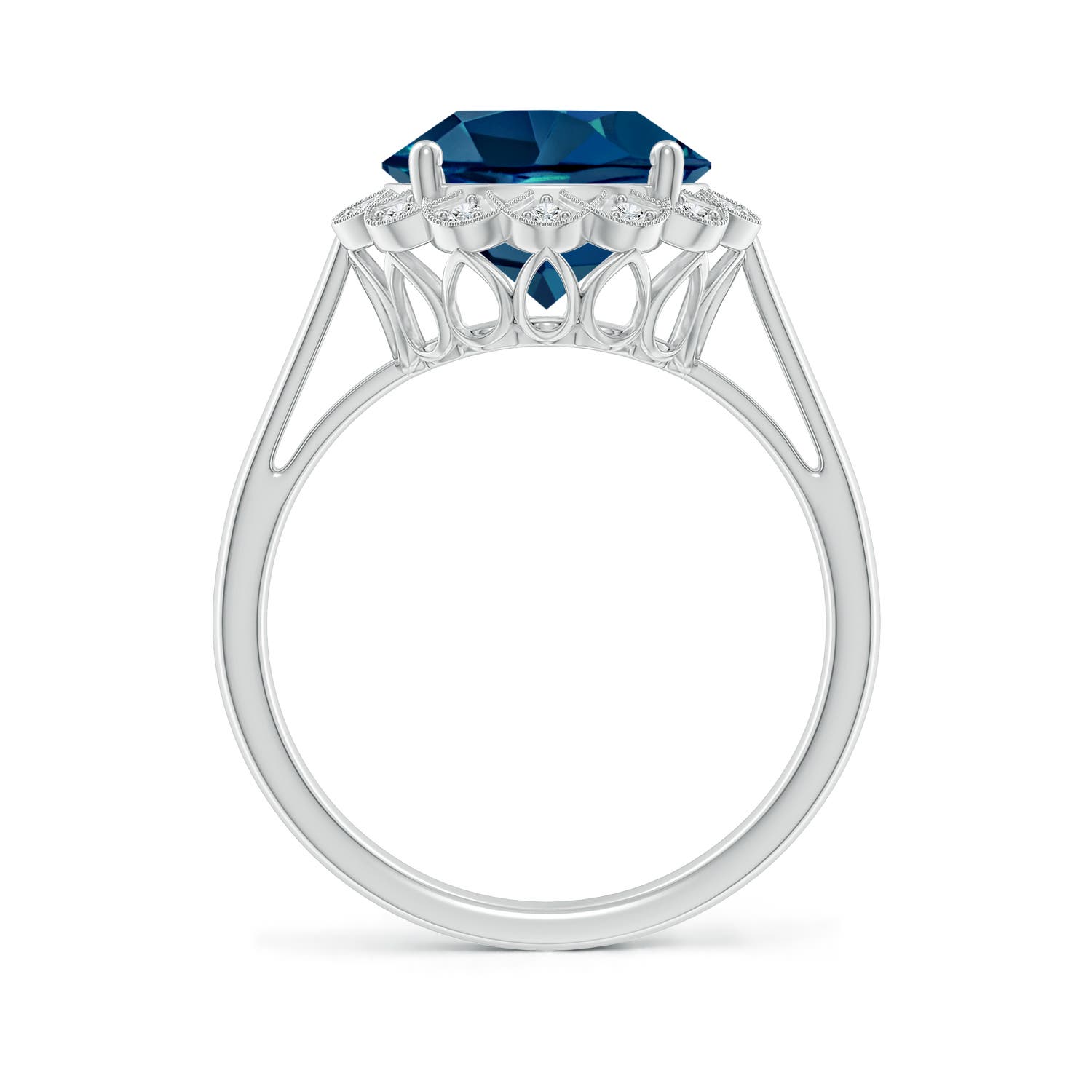 AAAA - London Blue Topaz / 4.28 CT / 14 KT White Gold