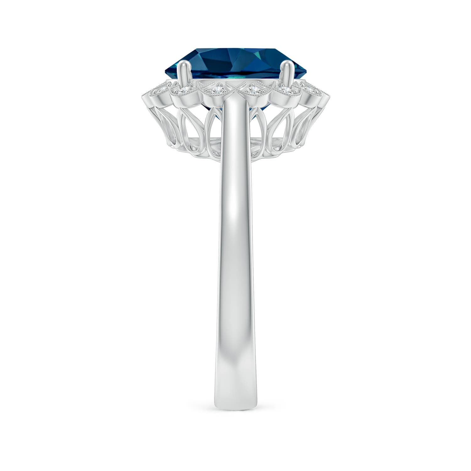 AAAA - London Blue Topaz / 4.28 CT / 14 KT White Gold