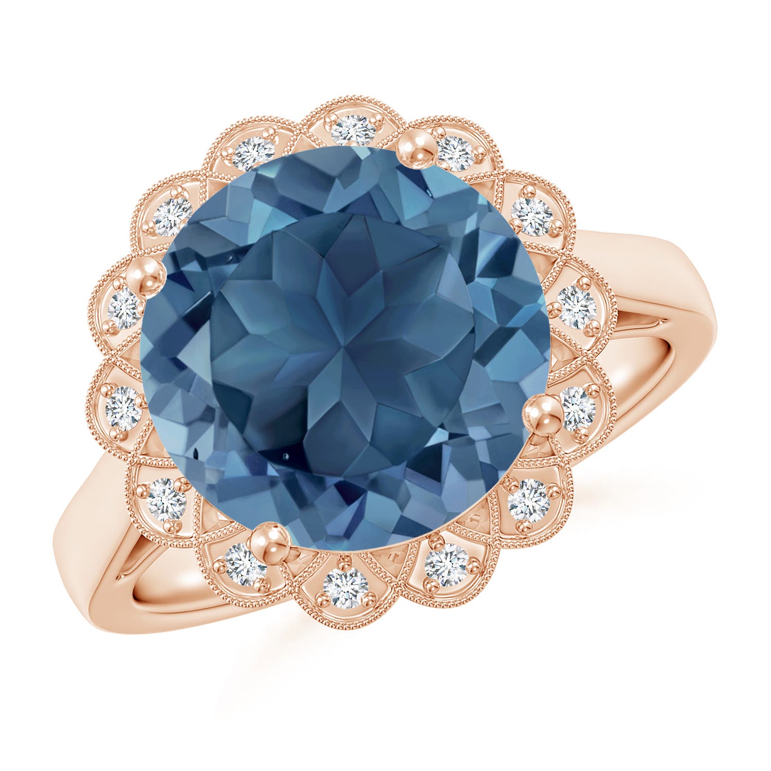 A - London Blue Topaz / 6.31 CT / 14 KT Rose Gold