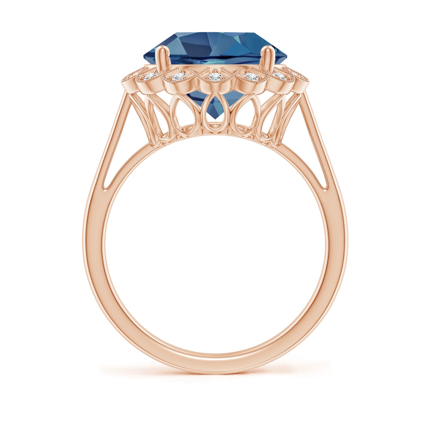 A - London Blue Topaz / 6.31 CT / 14 KT Rose Gold