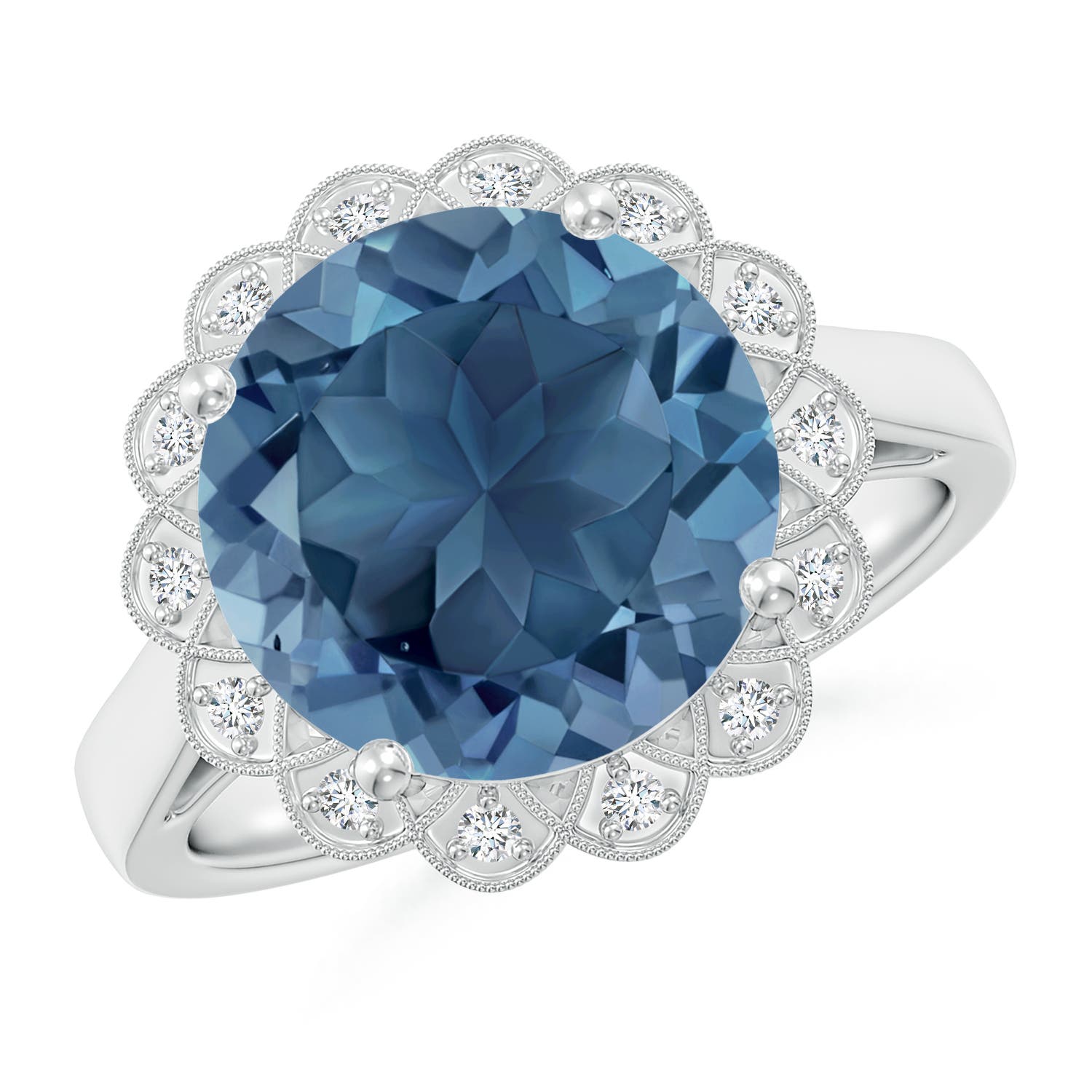 A - London Blue Topaz / 6.31 CT / 14 KT White Gold