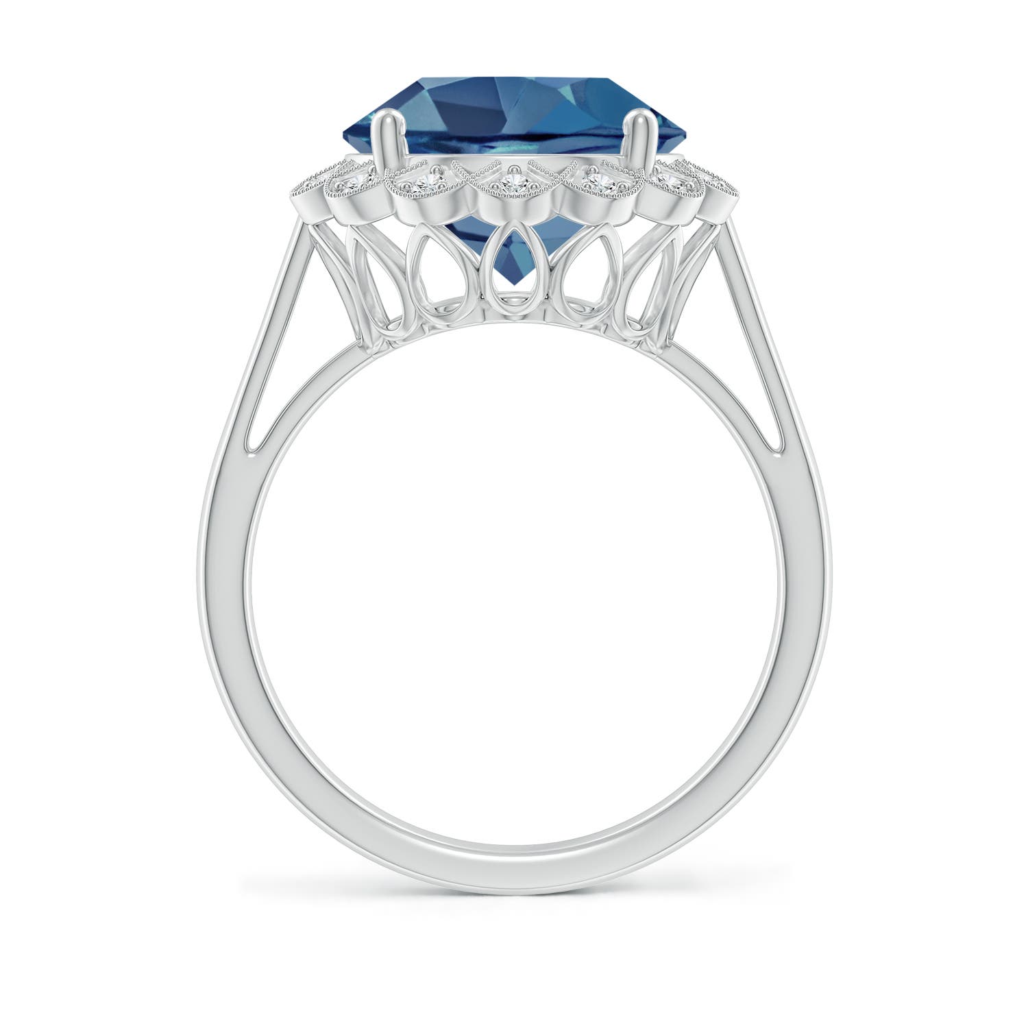 A - London Blue Topaz / 6.31 CT / 14 KT White Gold