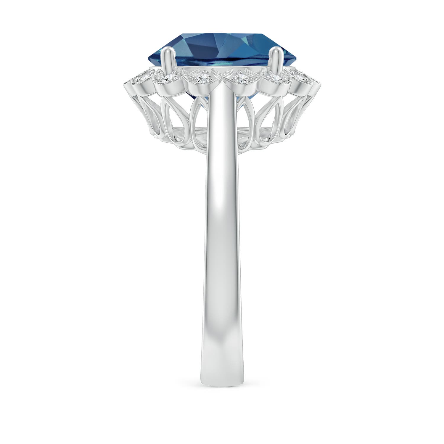 A - London Blue Topaz / 6.31 CT / 14 KT White Gold