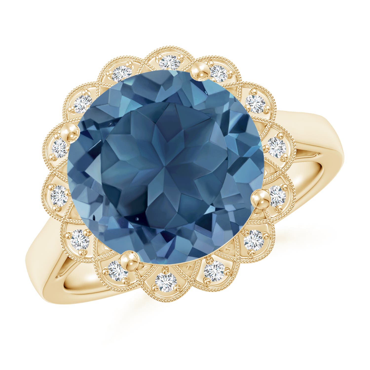 A - London Blue Topaz / 6.31 CT / 14 KT Yellow Gold