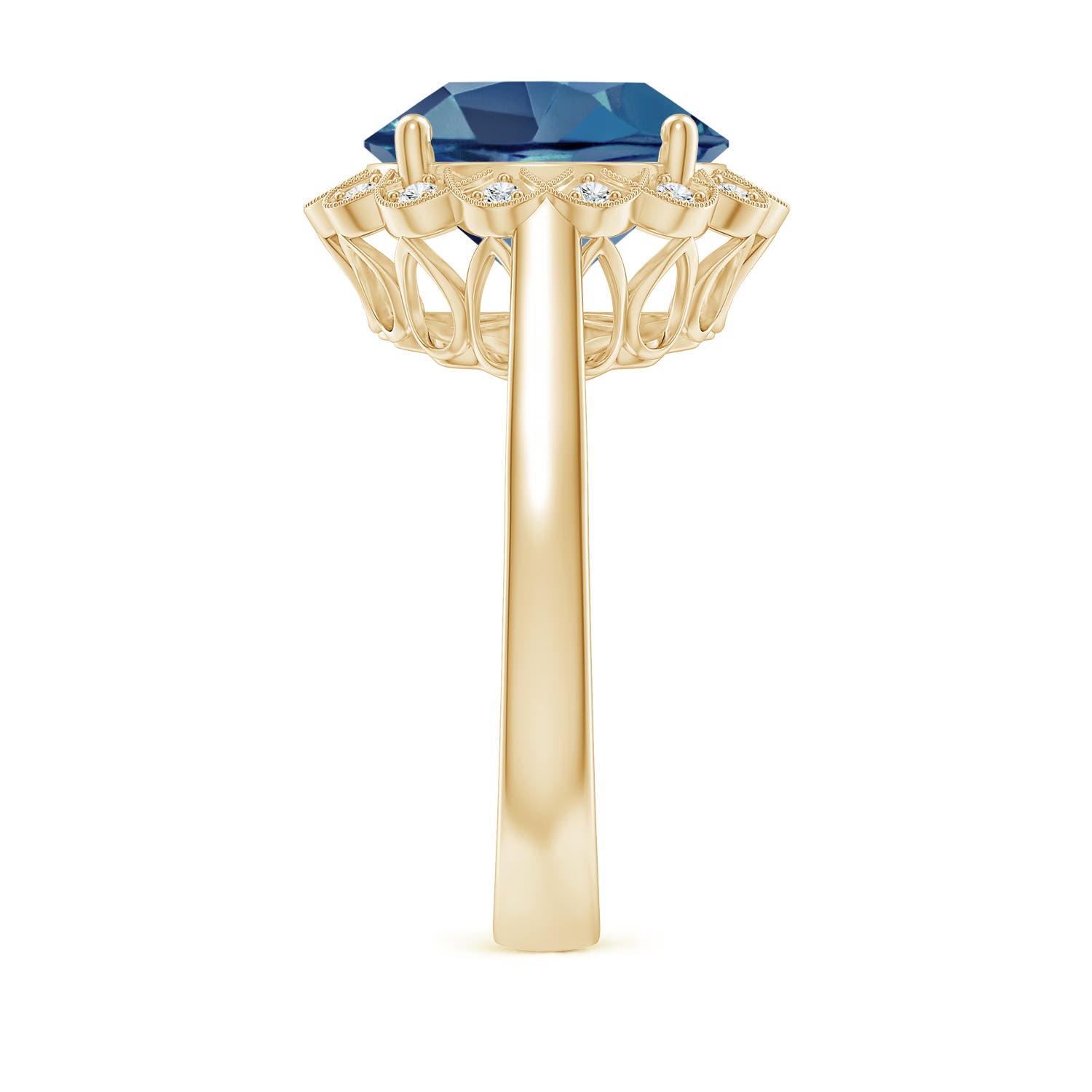 A - London Blue Topaz / 6.31 CT / 14 KT Yellow Gold