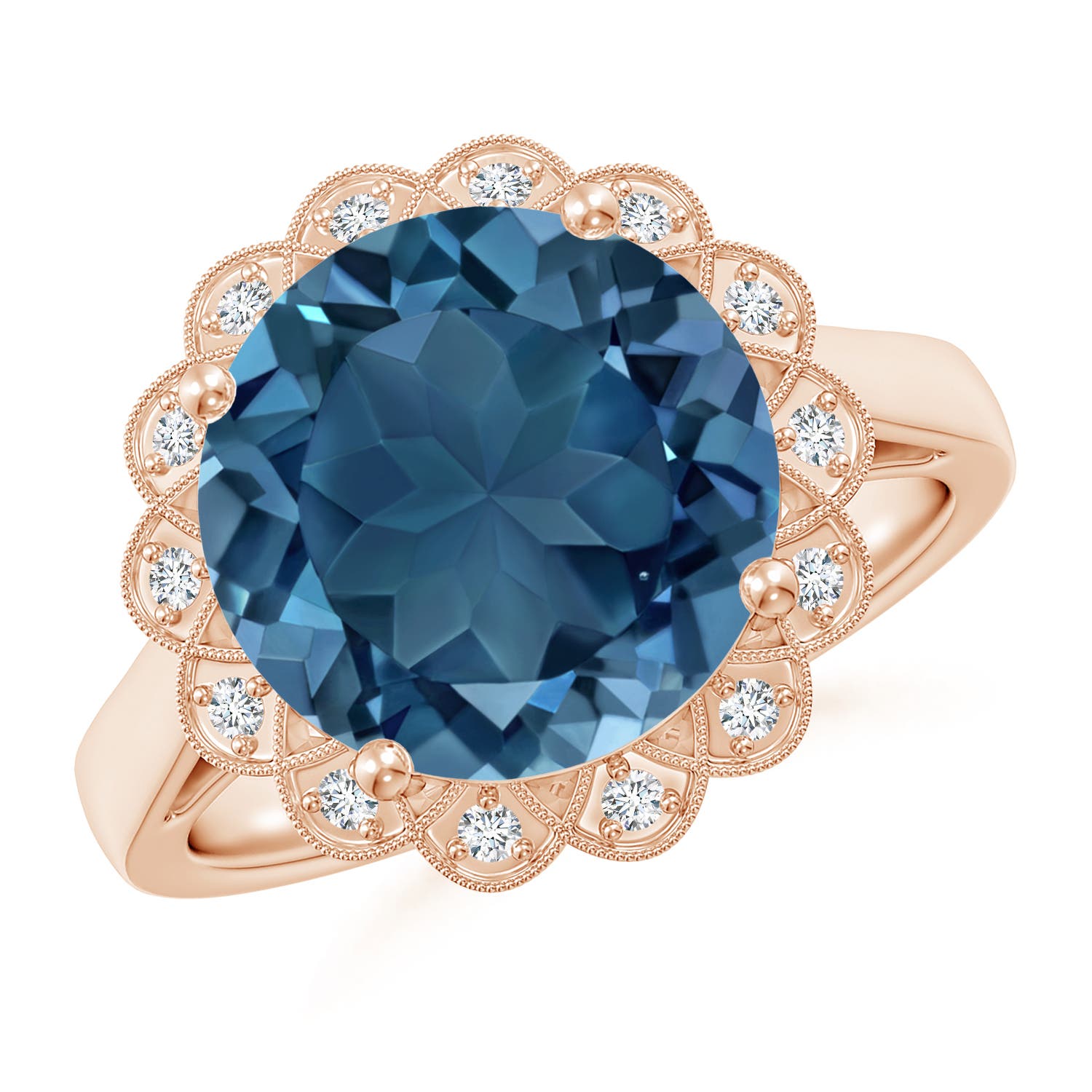 AA - London Blue Topaz / 6.31 CT / 14 KT Rose Gold