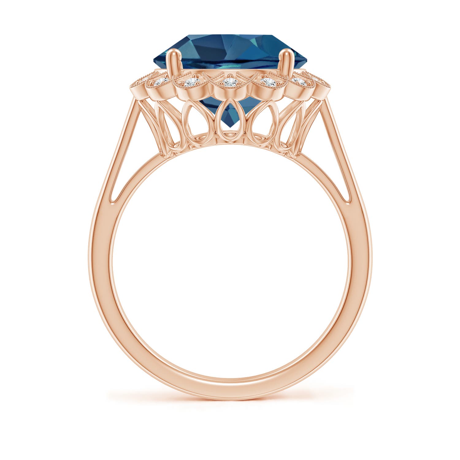 AA - London Blue Topaz / 6.31 CT / 14 KT Rose Gold