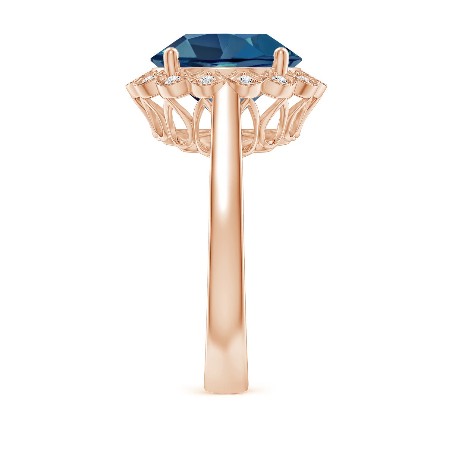 AA - London Blue Topaz / 6.31 CT / 14 KT Rose Gold