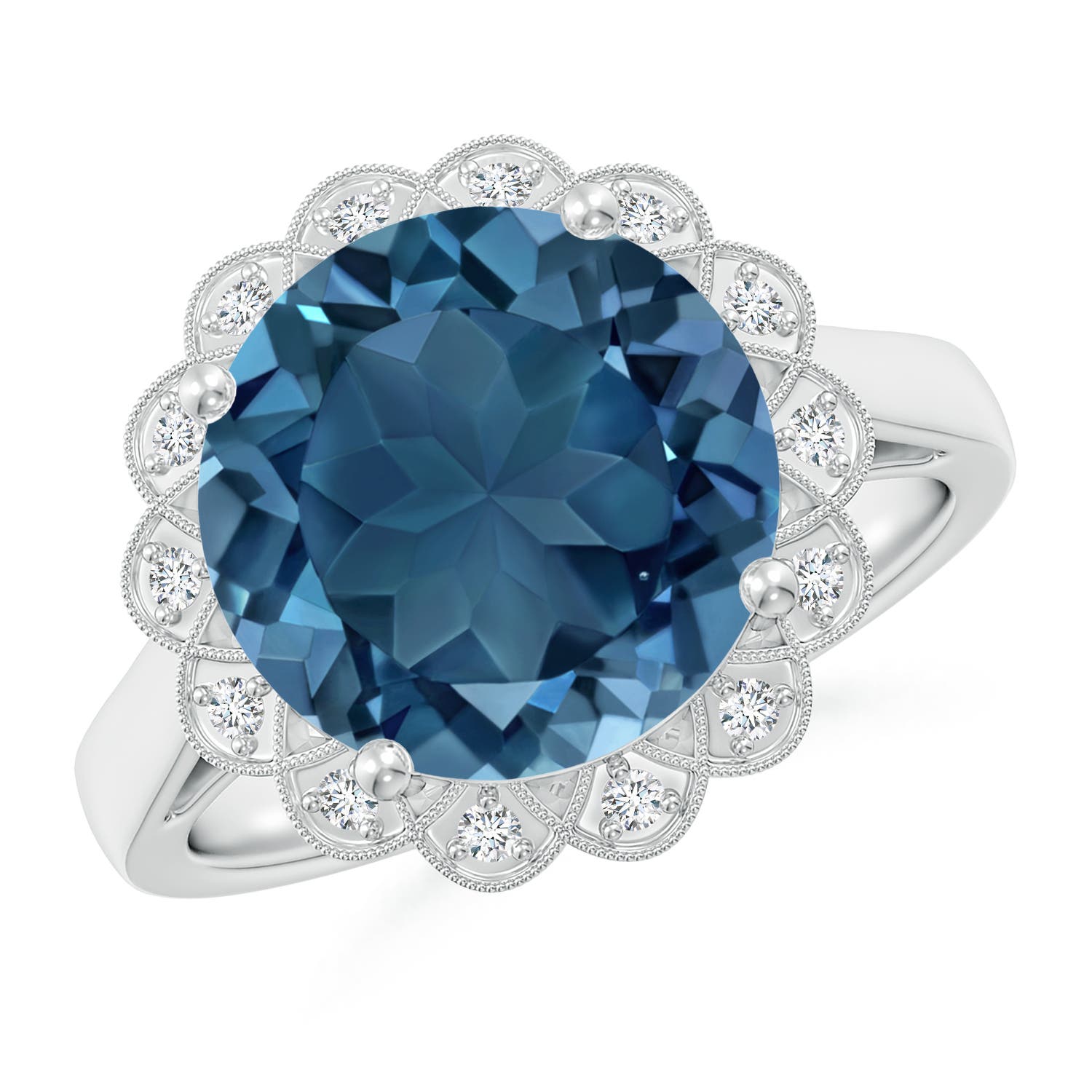 AA - London Blue Topaz / 6.31 CT / 14 KT White Gold