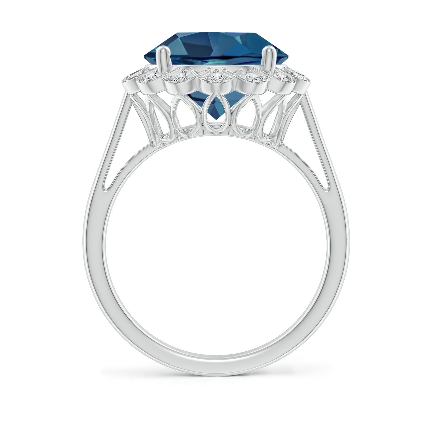 AA - London Blue Topaz / 6.31 CT / 14 KT White Gold