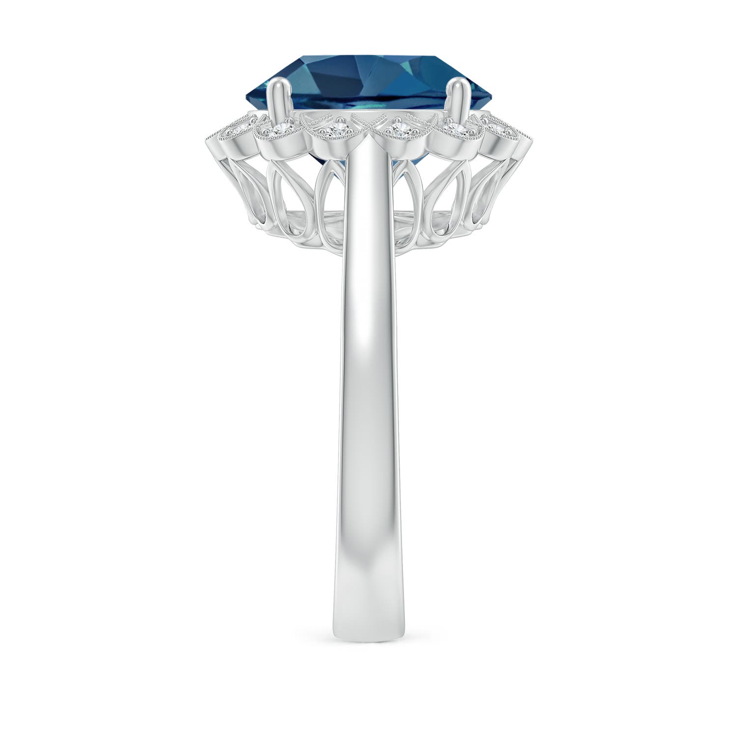 AA - London Blue Topaz / 6.31 CT / 14 KT White Gold