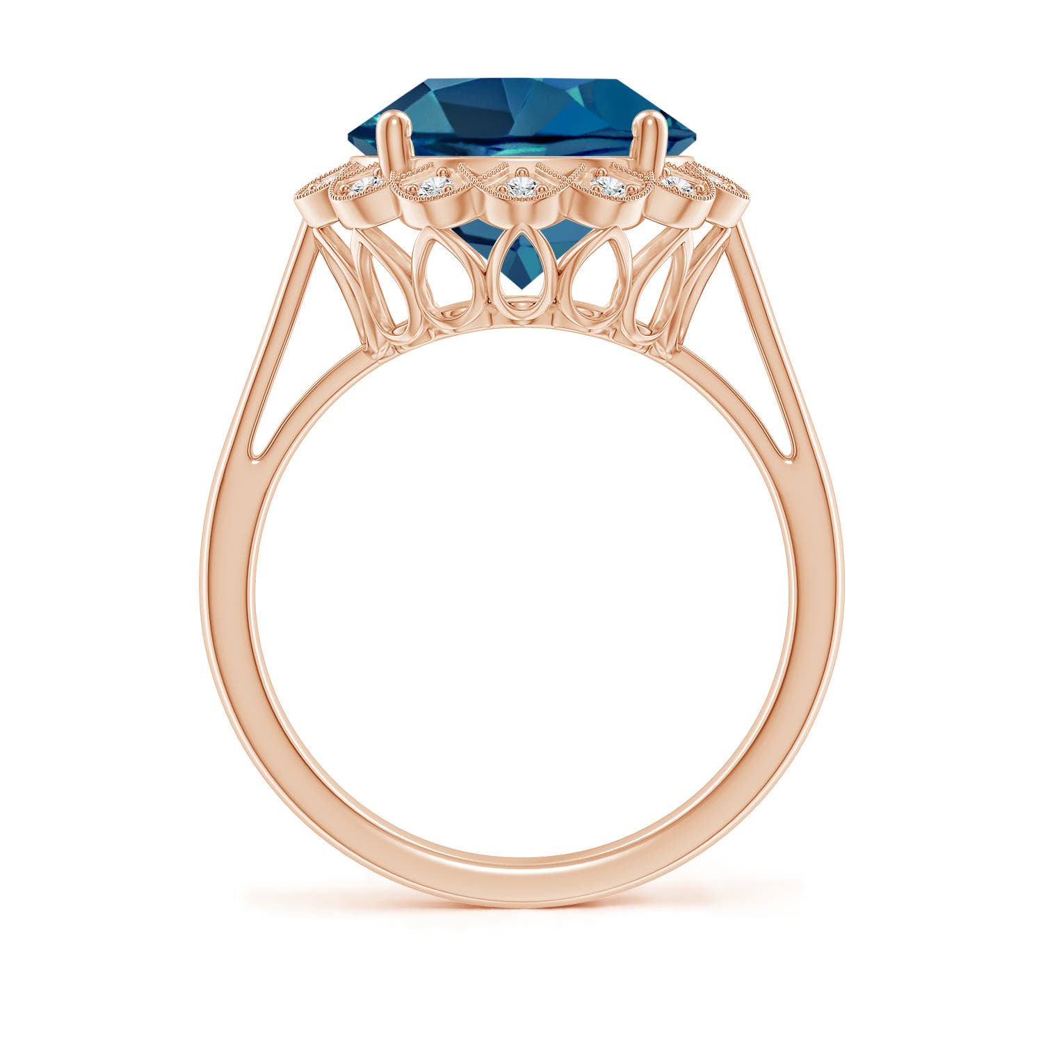 AAA - London Blue Topaz / 6.31 CT / 14 KT Rose Gold