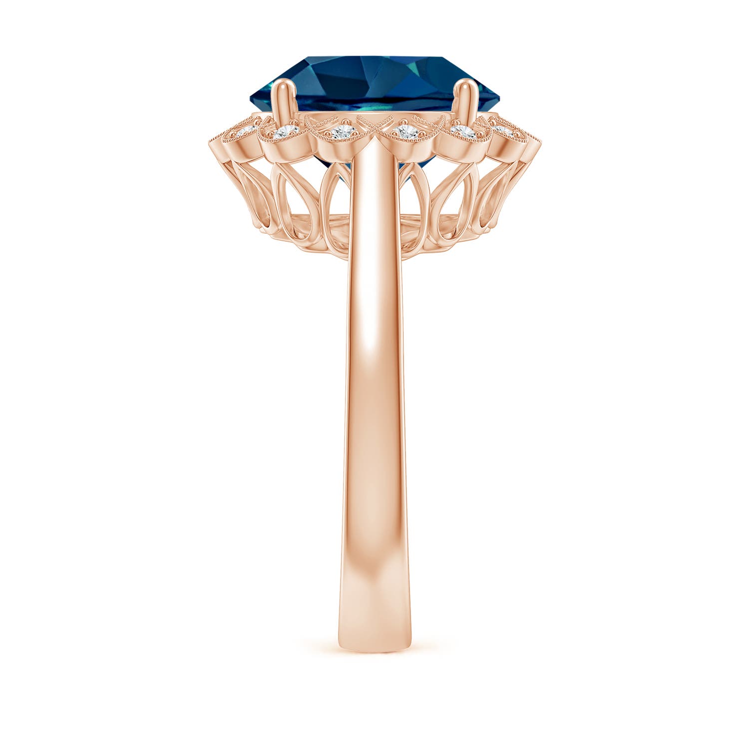 AAAA - London Blue Topaz / 6.31 CT / 14 KT Rose Gold