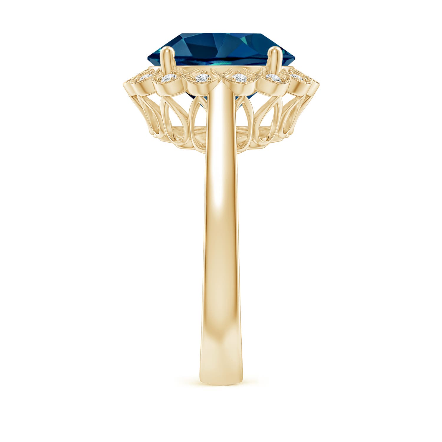 AAAA - London Blue Topaz / 6.31 CT / 14 KT Yellow Gold