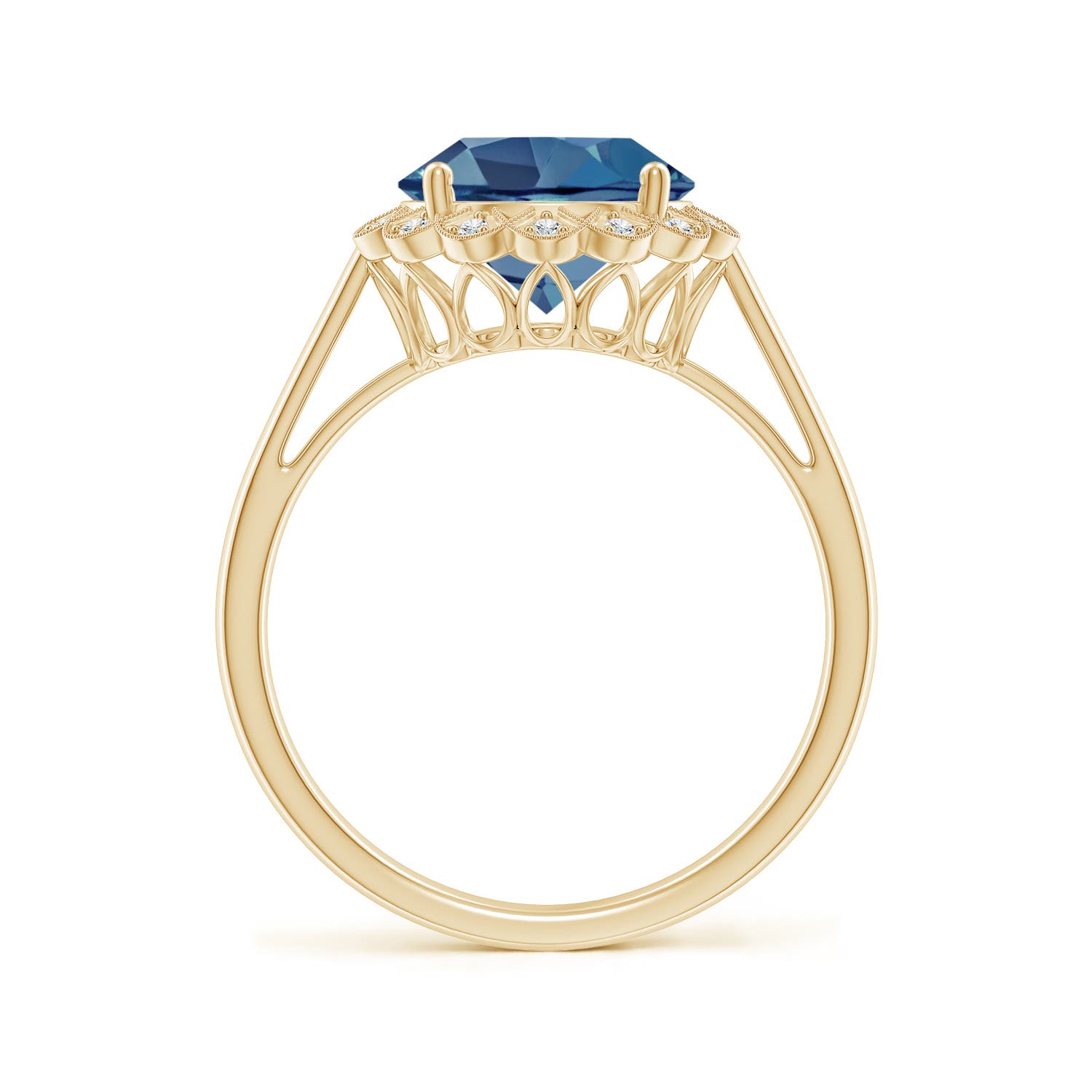 A - London Blue Topaz / 3.37 CT / 14 KT Yellow Gold