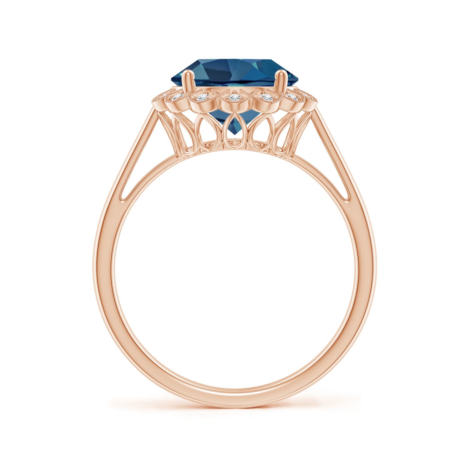 AA - London Blue Topaz / 3.37 CT / 14 KT Rose Gold