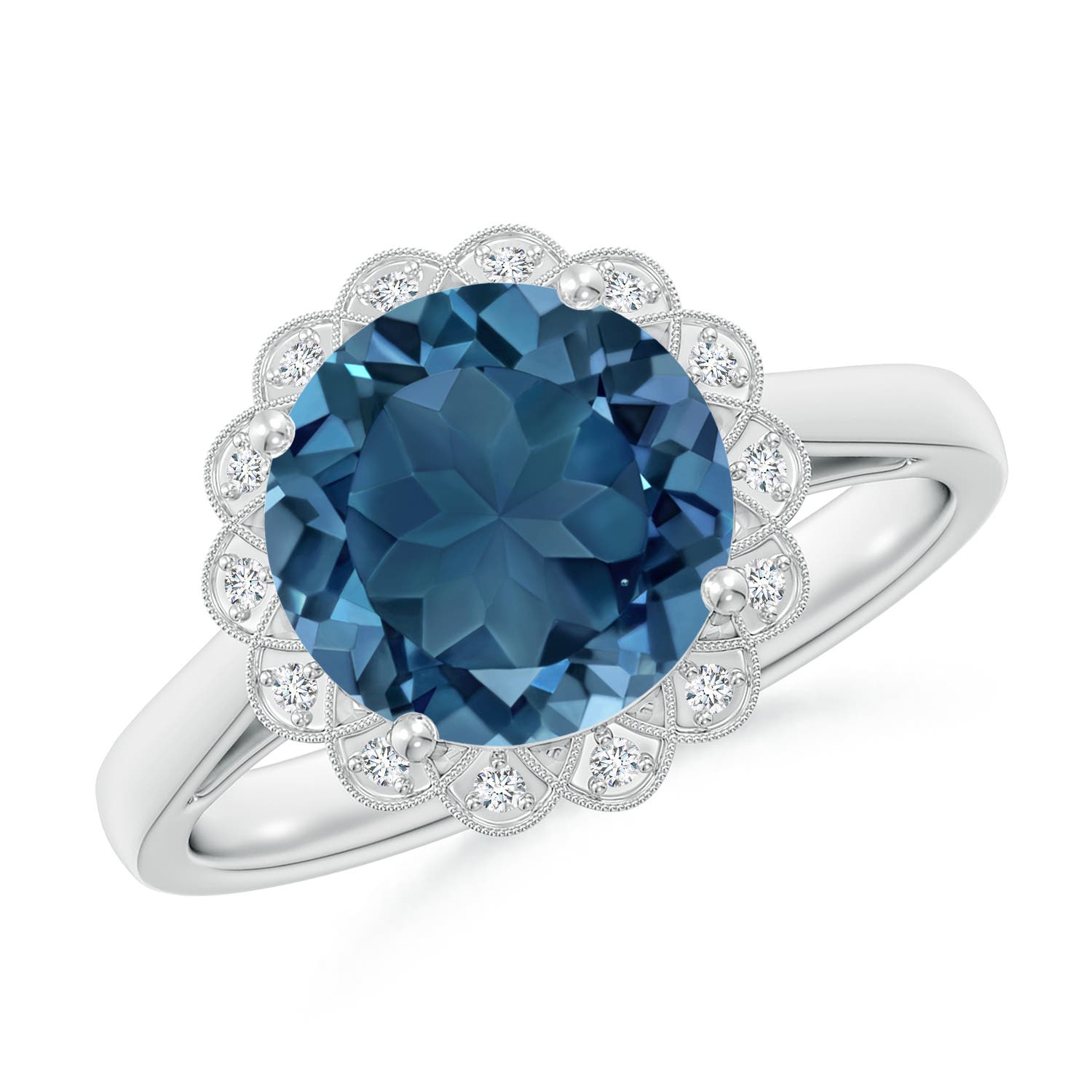 AA - London Blue Topaz / 3.37 CT / 14 KT White Gold