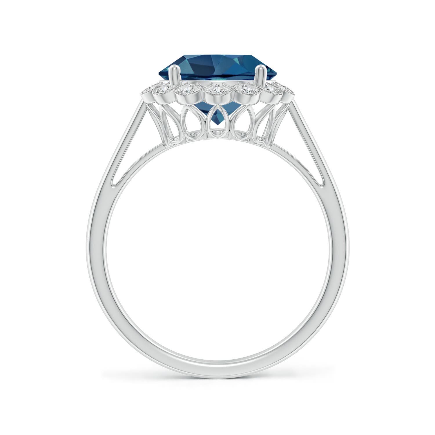 AA - London Blue Topaz / 3.37 CT / 14 KT White Gold