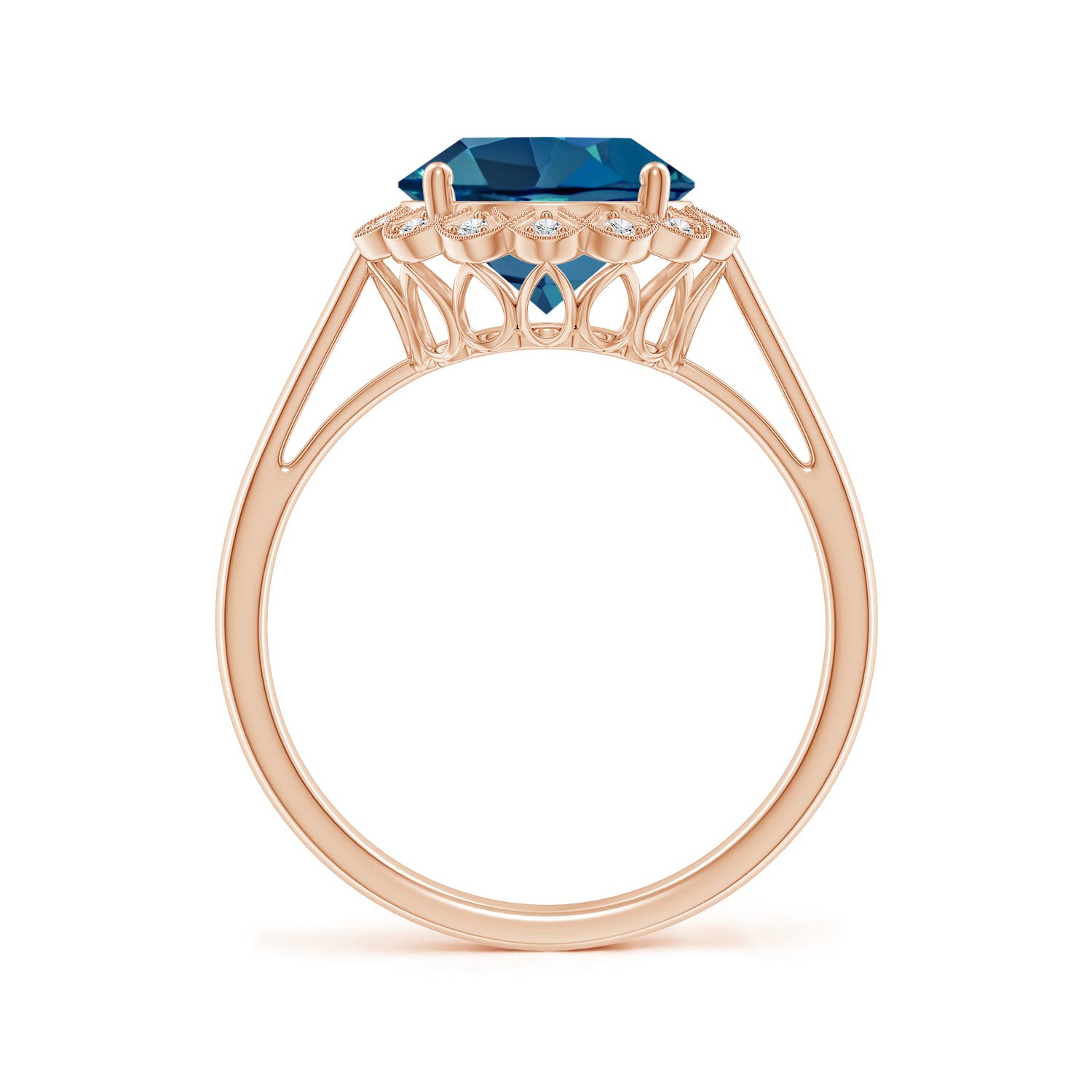 AAA - London Blue Topaz / 3.37 CT / 14 KT Rose Gold