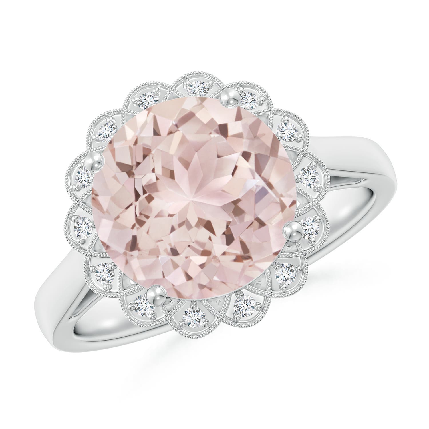 A - Morganite / 3.48 CT / 14 KT White Gold