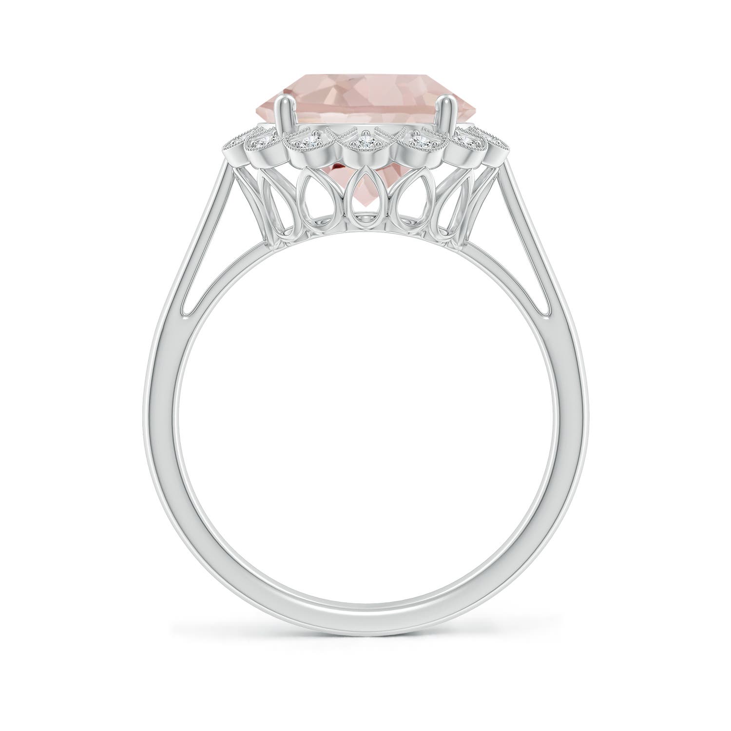 A - Morganite / 3.48 CT / 14 KT White Gold