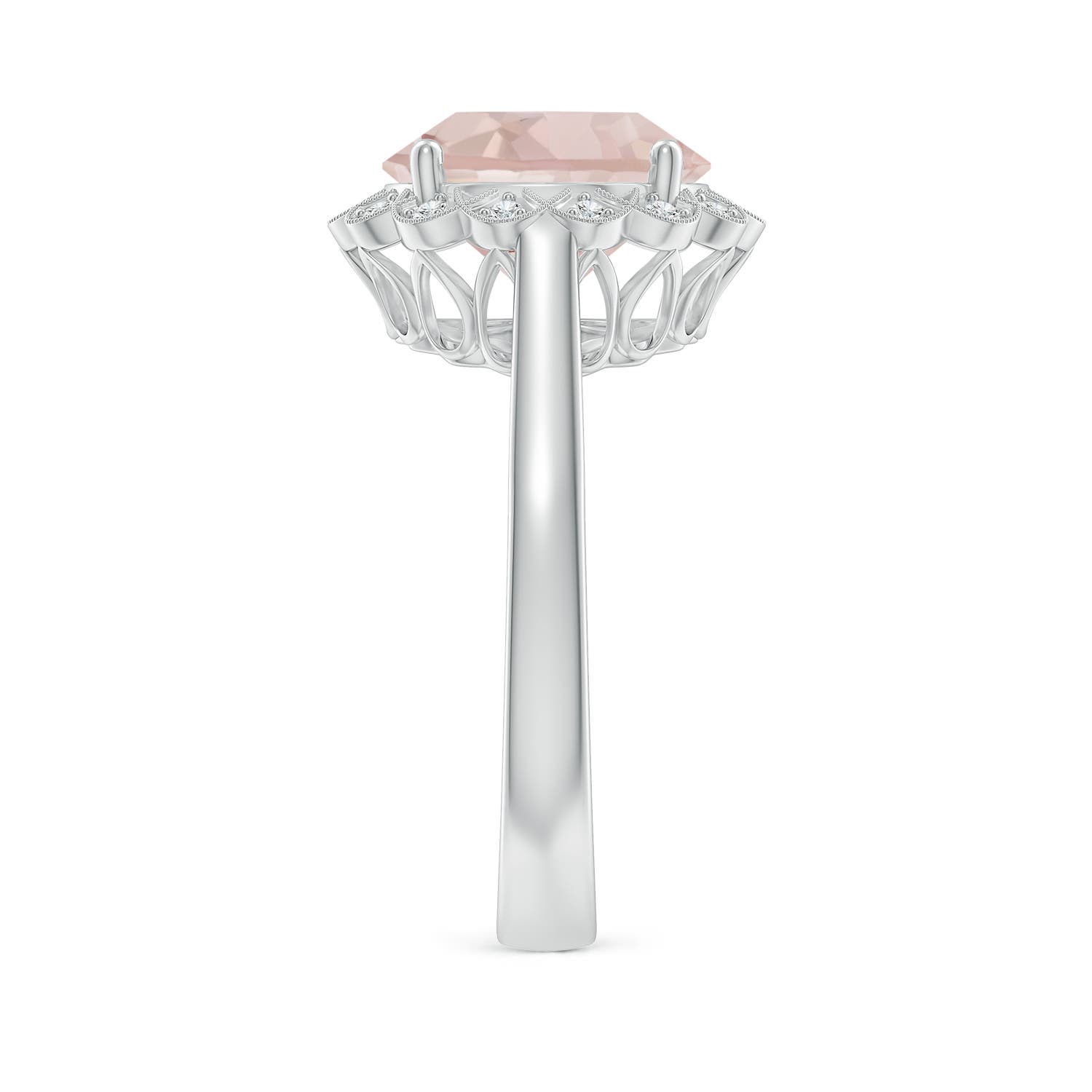 A - Morganite / 3.48 CT / 14 KT White Gold