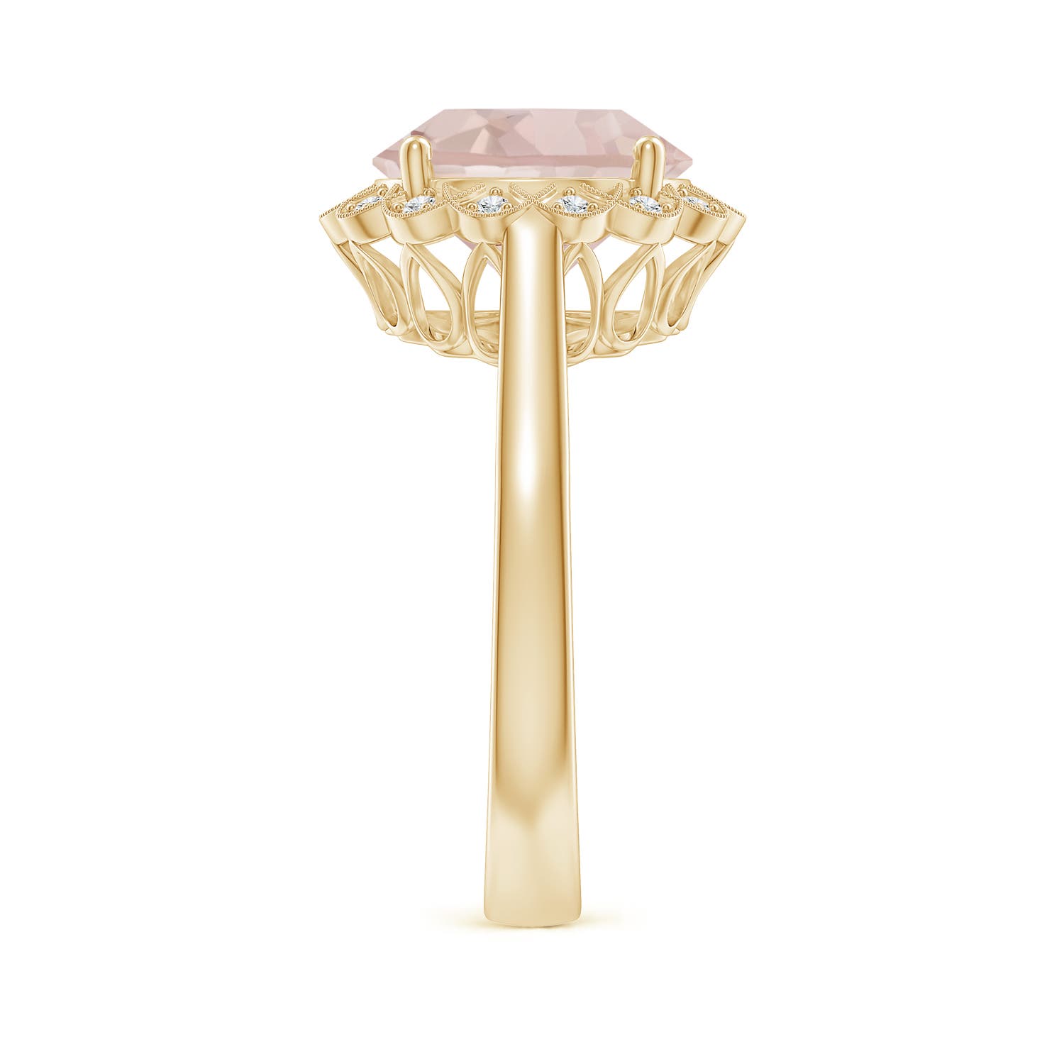 A - Morganite / 3.48 CT / 14 KT Yellow Gold